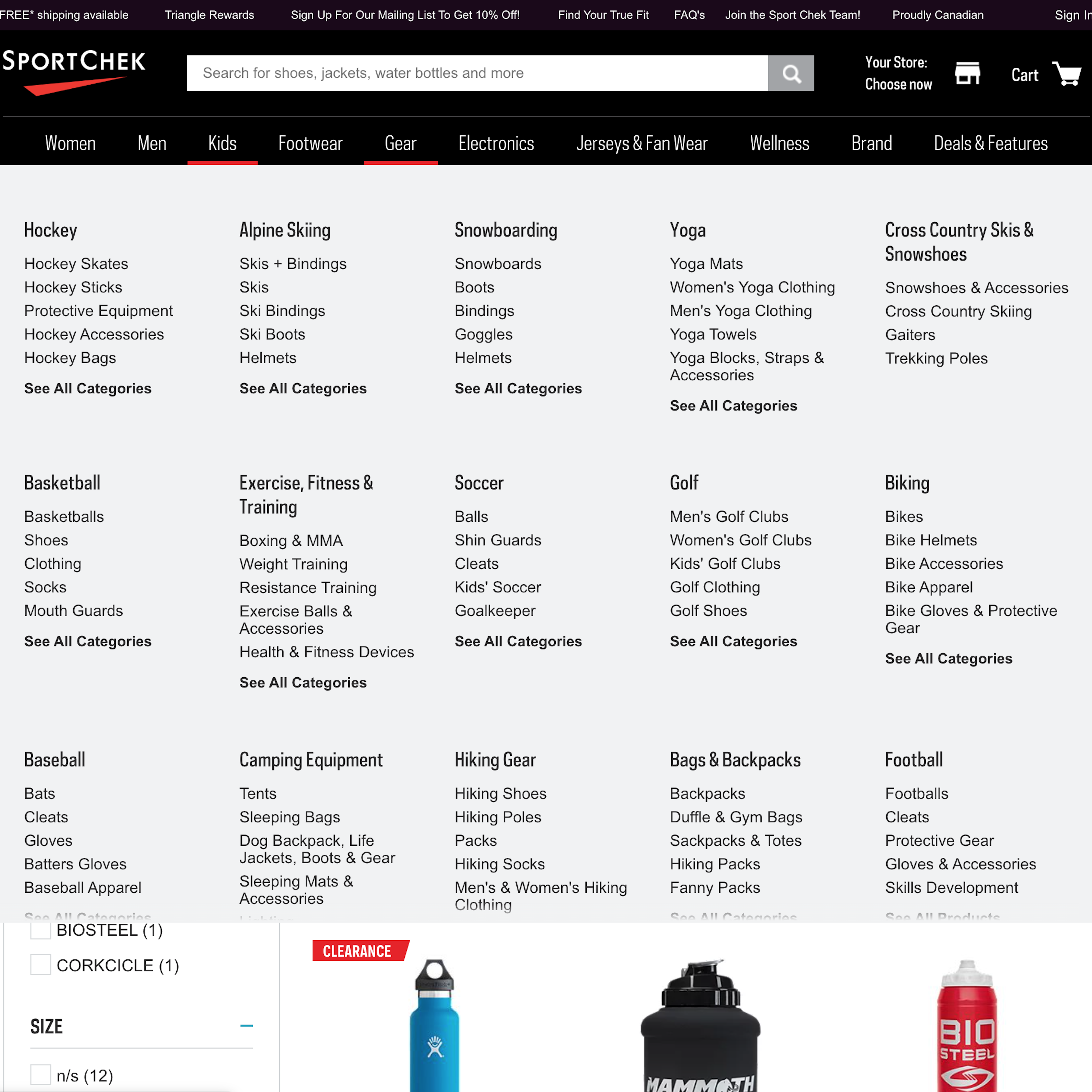 Desktop screenshot of SportChek