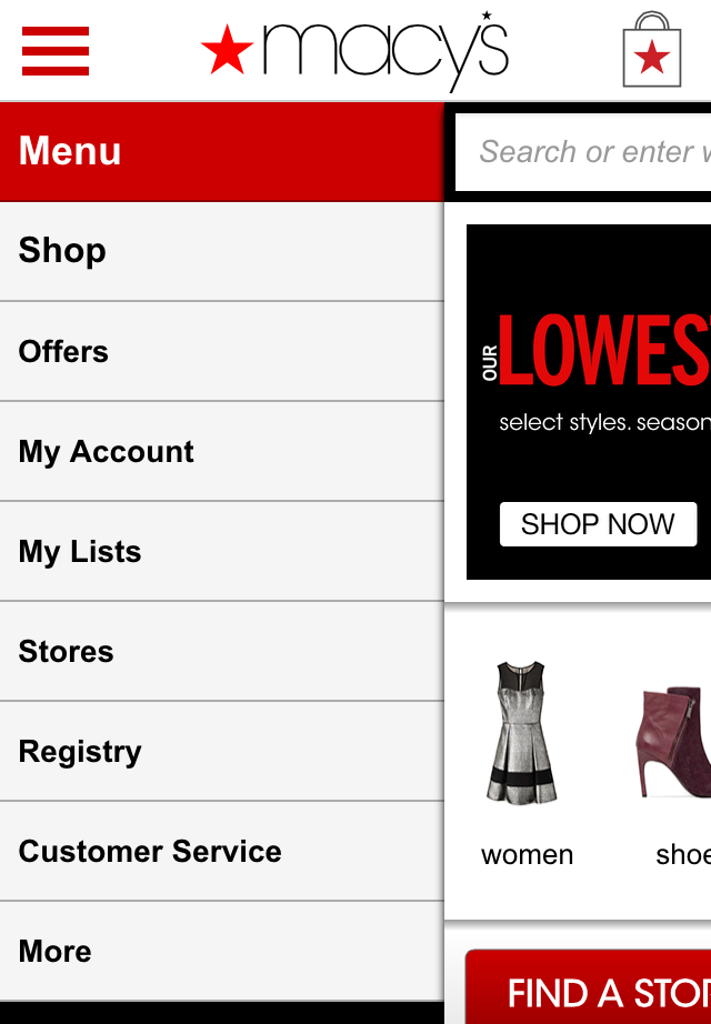 Mobile screenshot of Macy’s