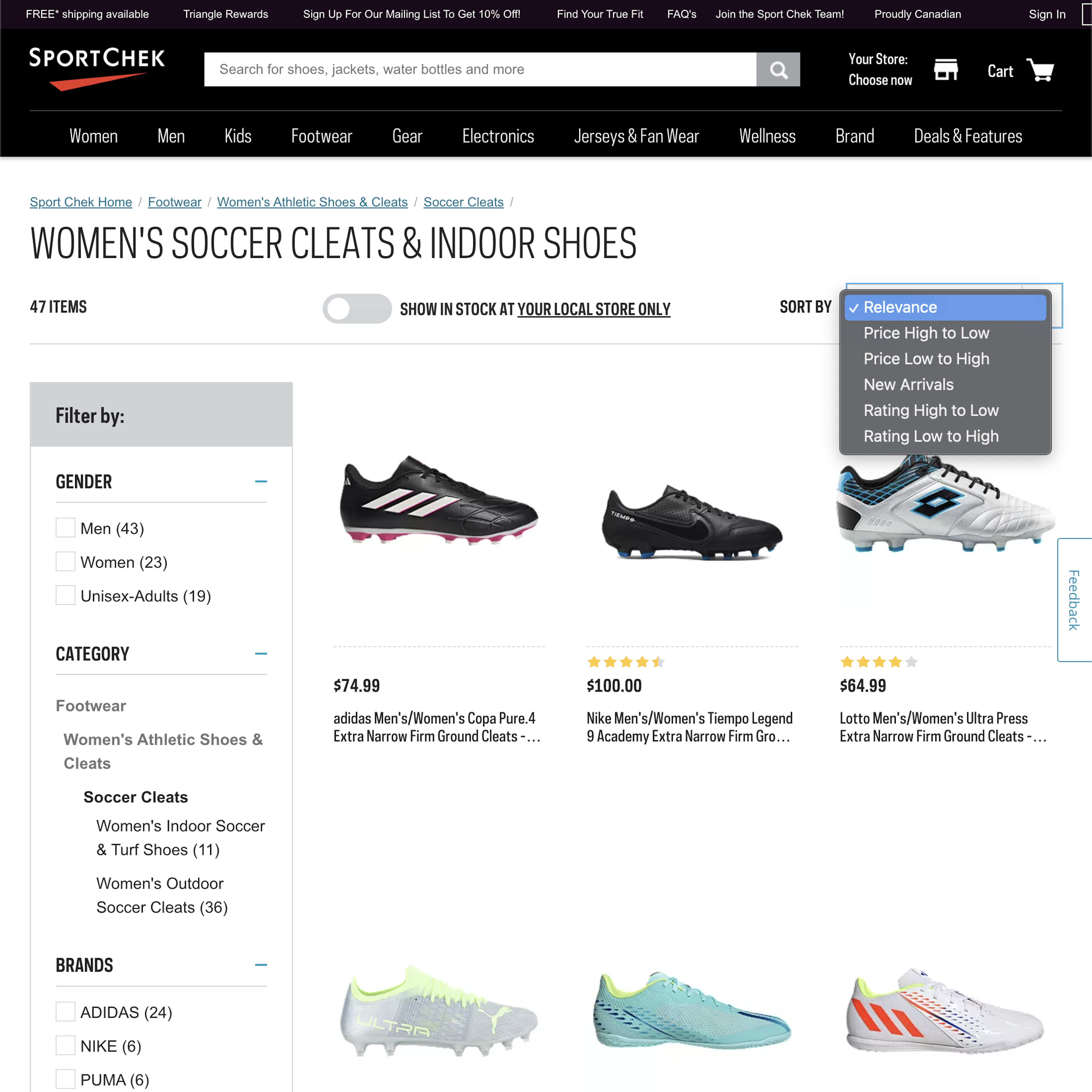 Desktop screenshot of SportChek