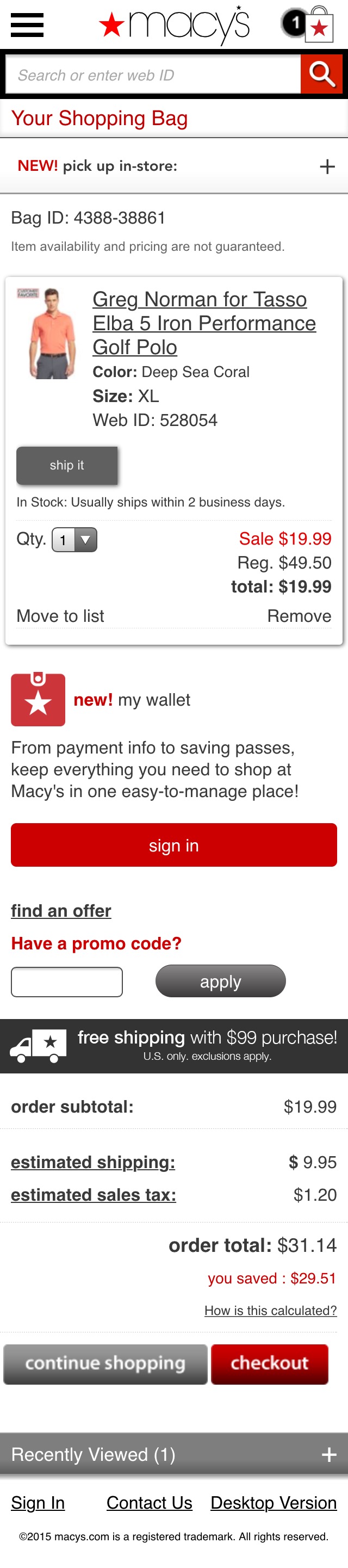 Mobile screenshot of Macy’s