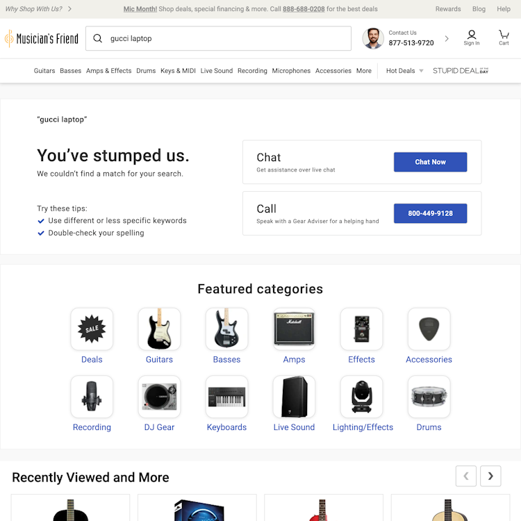Musician’s Friend UX Case Study Baymard Institute
