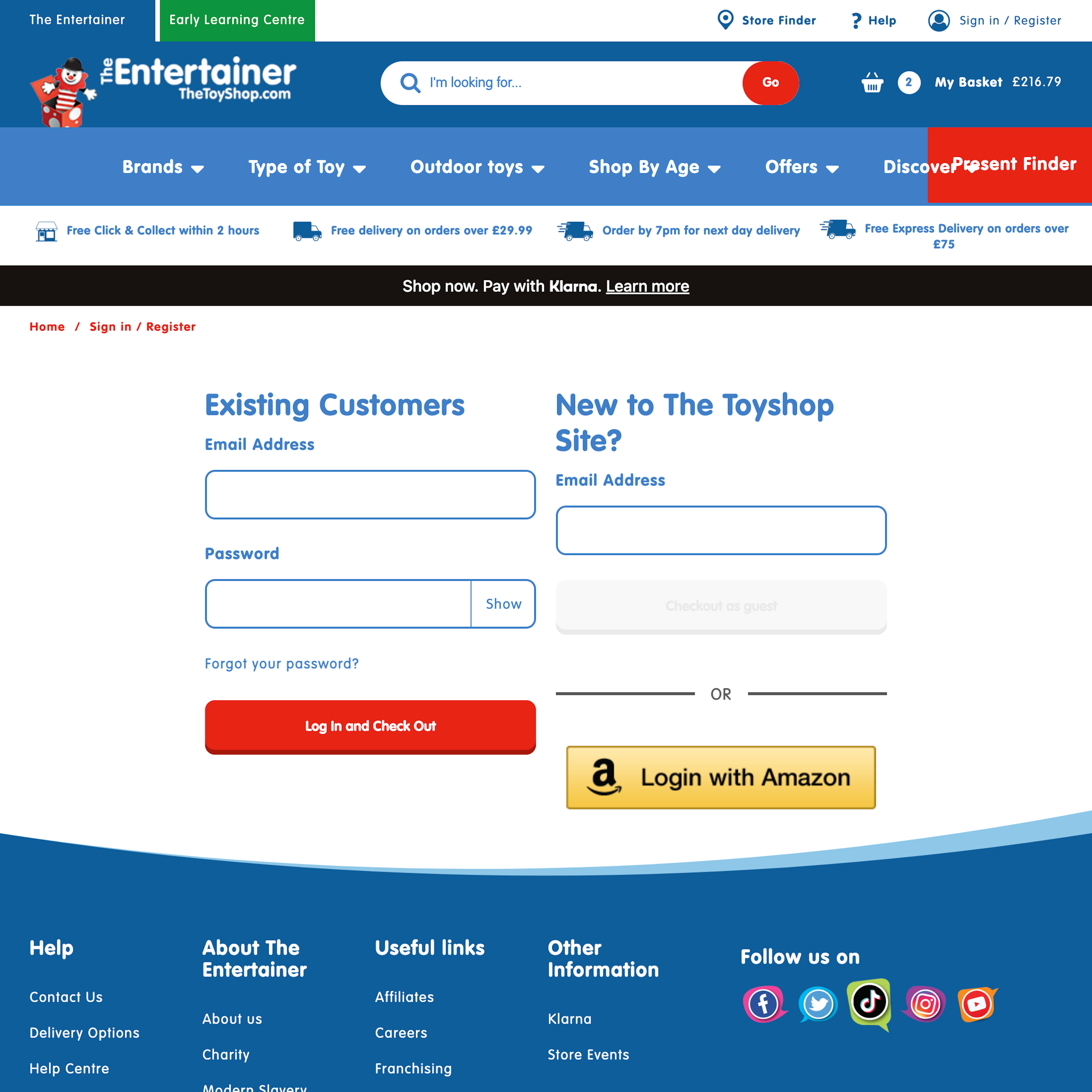 Desktop screenshot of The Entertainer (TheToyShop.com)