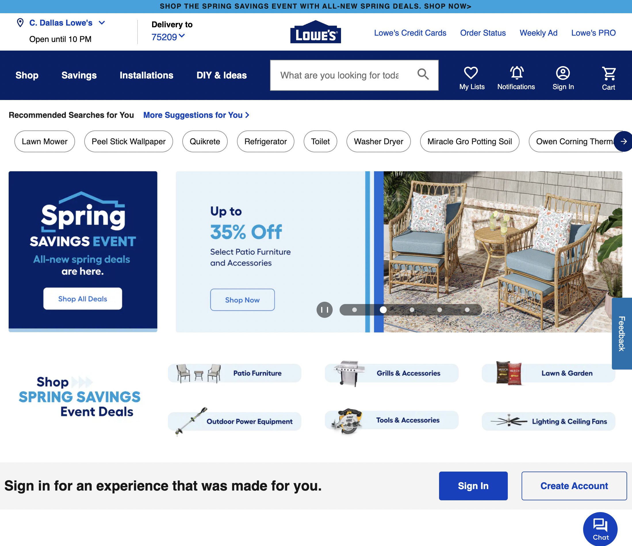 Desktop screenshot of Lowe’s