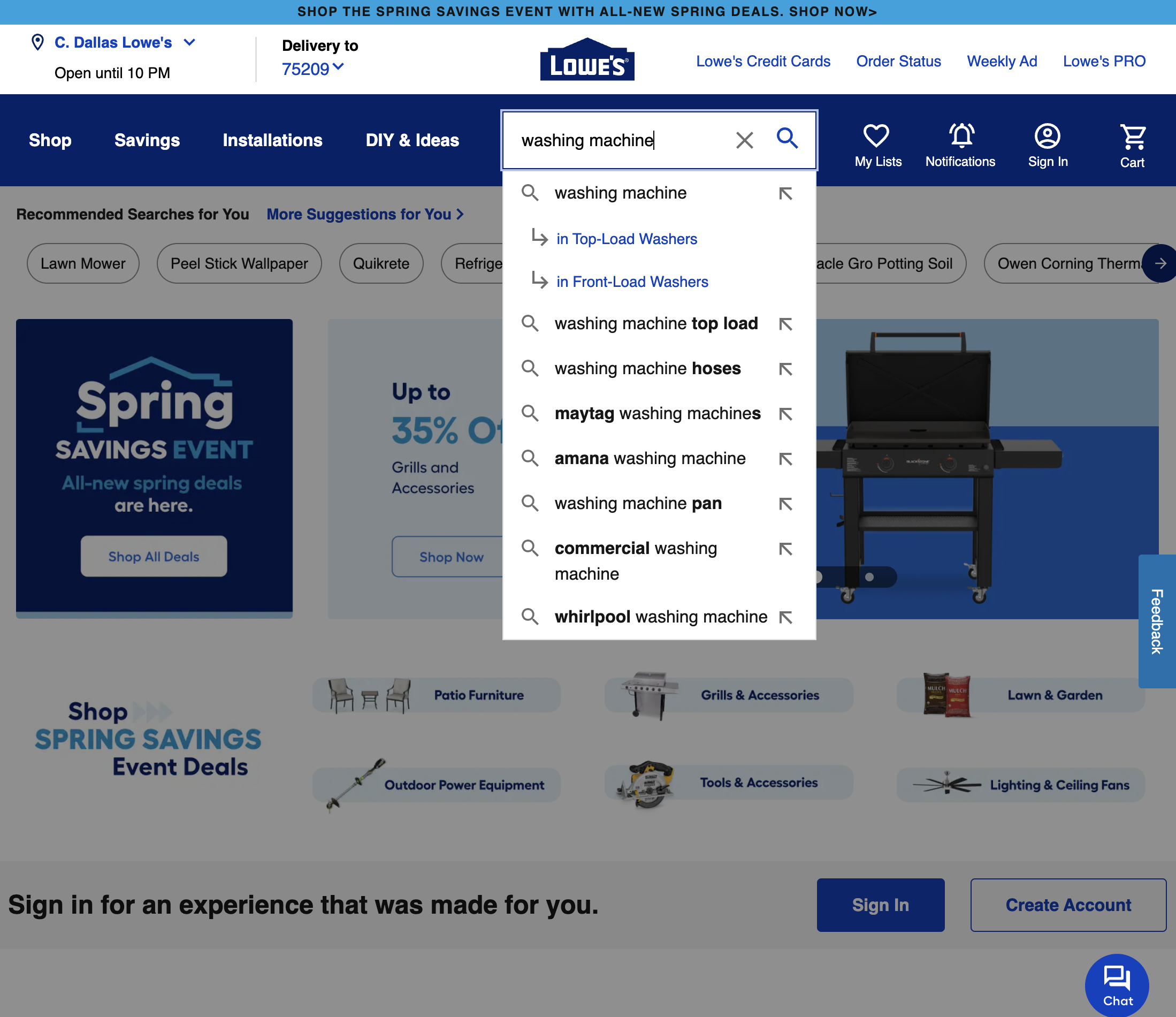 Desktop screenshot of Lowe’s