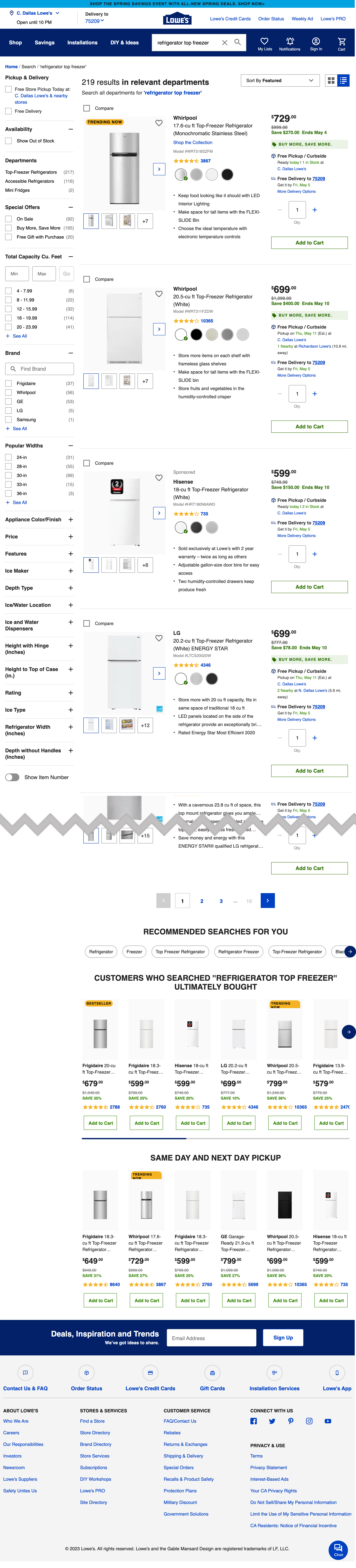 Desktop screenshot of Lowe’s
