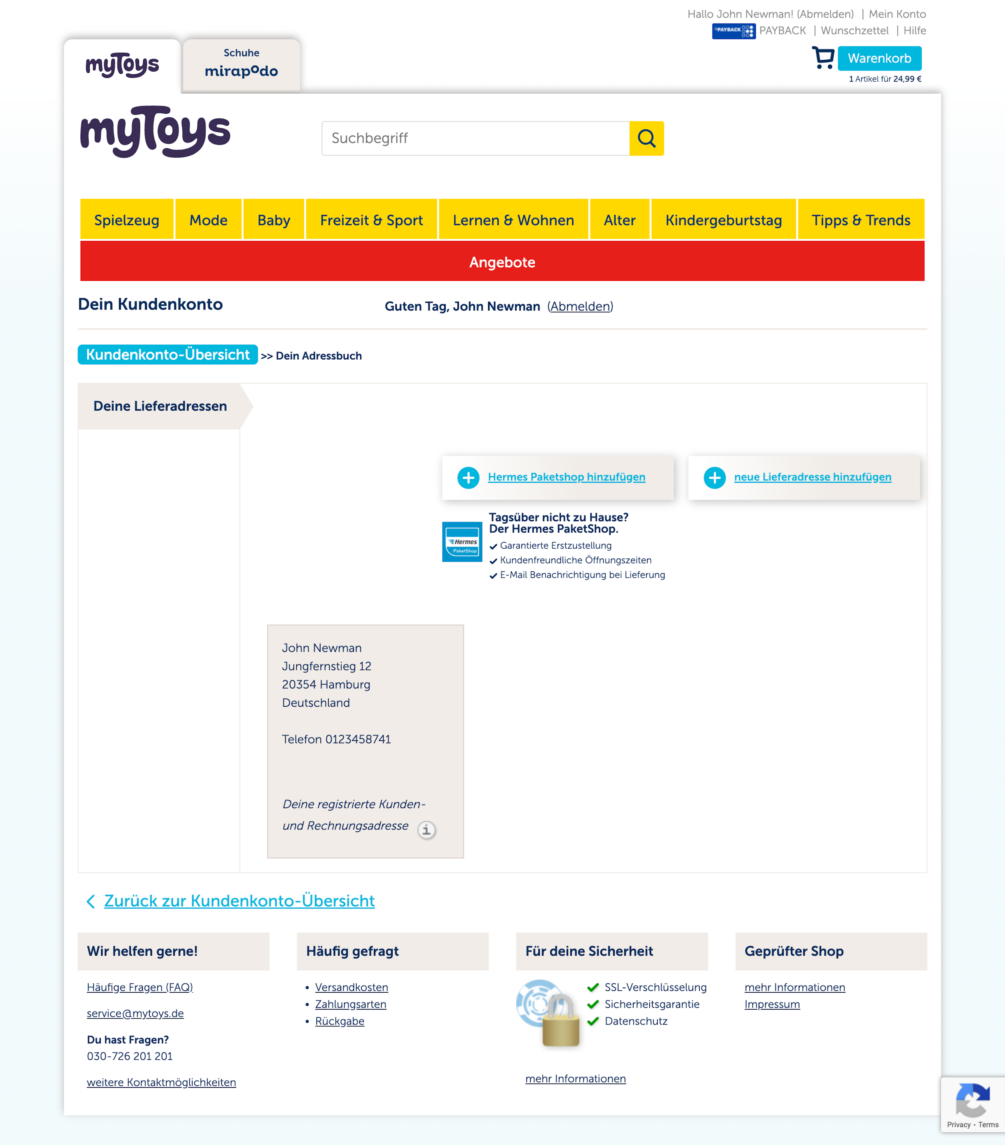 Desktop screenshot of MyToys.de