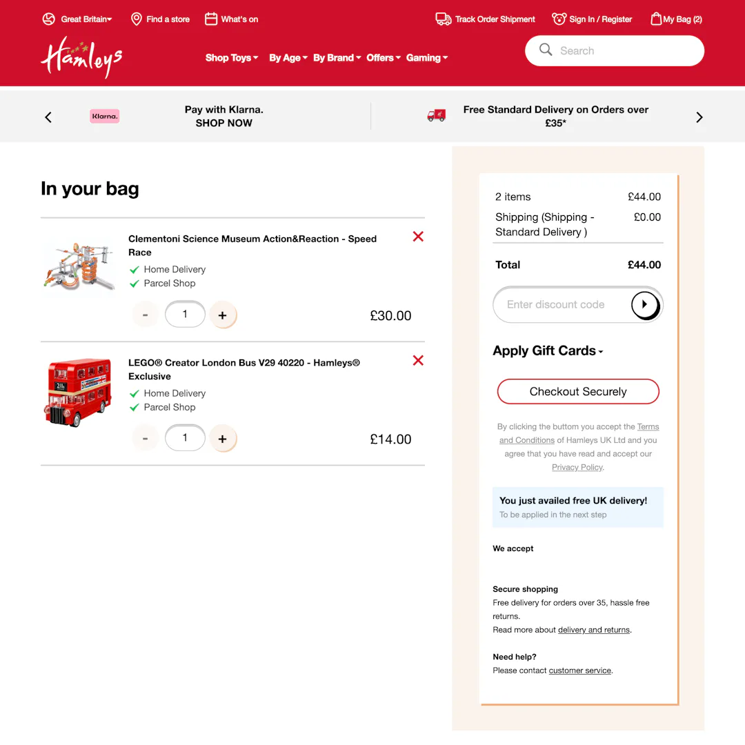 Hamleys’ E-Commerce UX Case Study – Baymard Institute