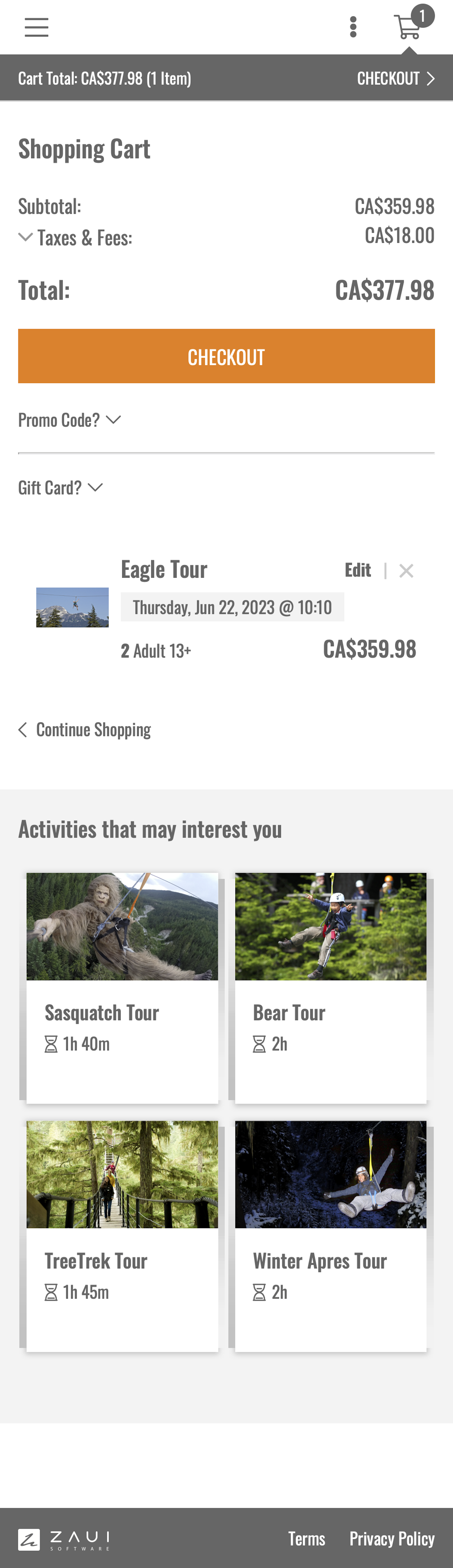 Mobile screenshot of Ziptrek Ecotours