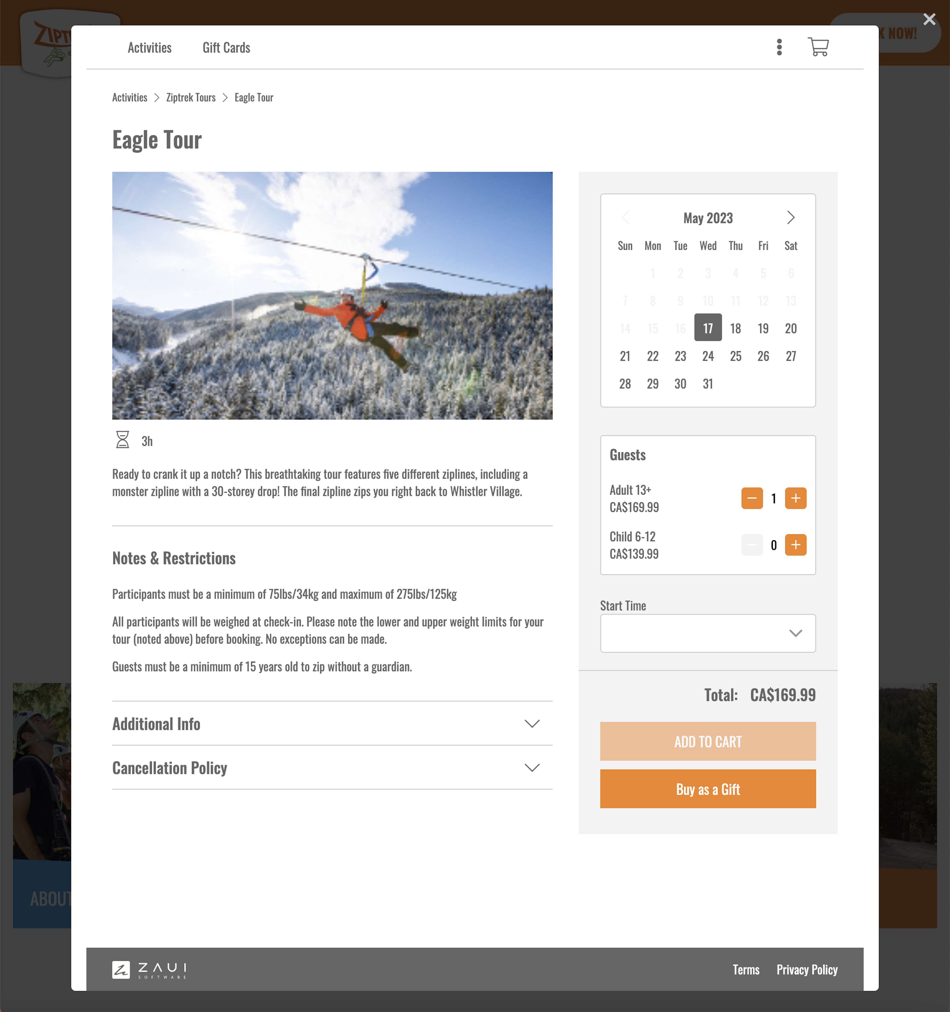 Desktop screenshot of Ziptrek Ecotours