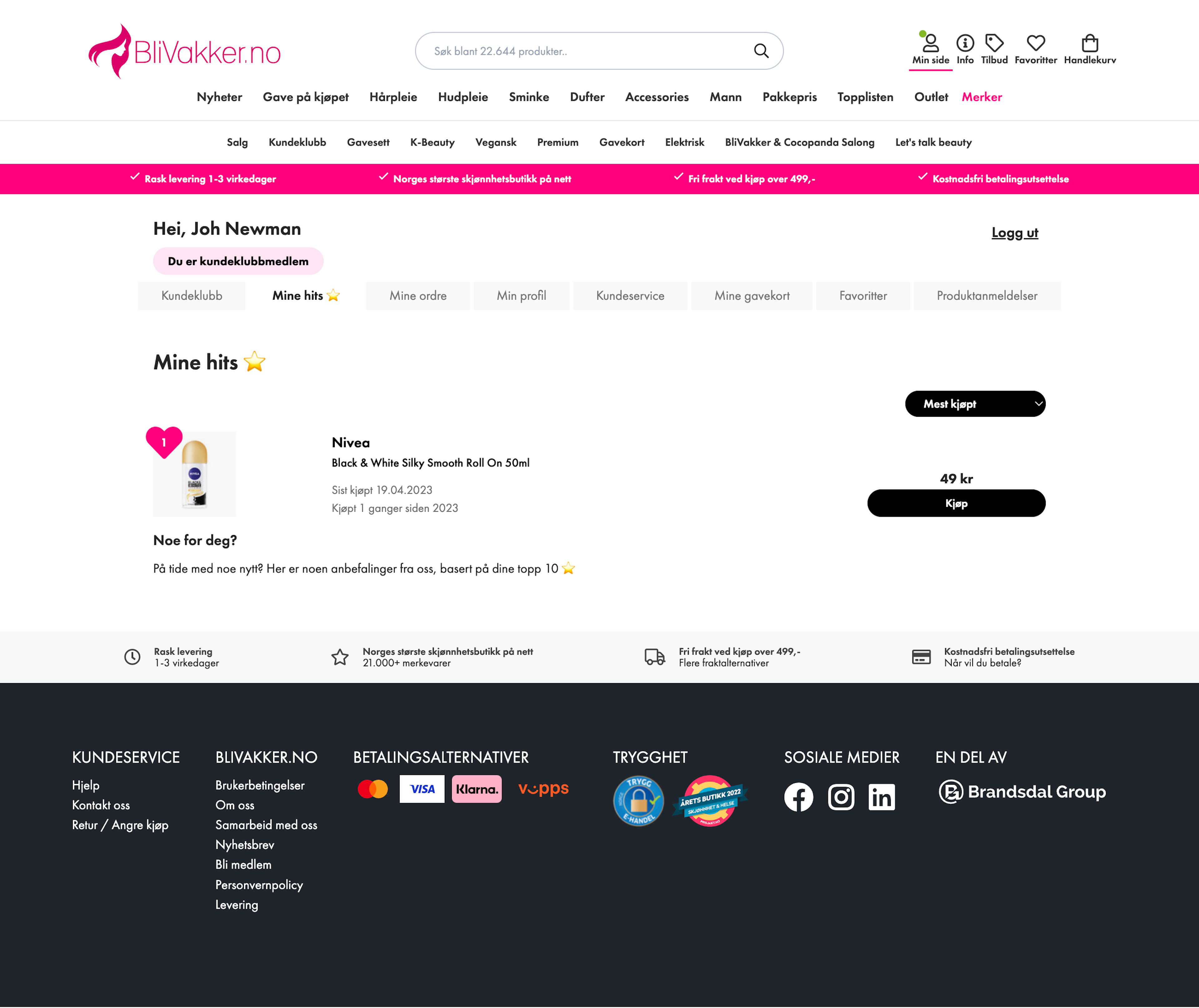 Desktop screenshot of Blivakker