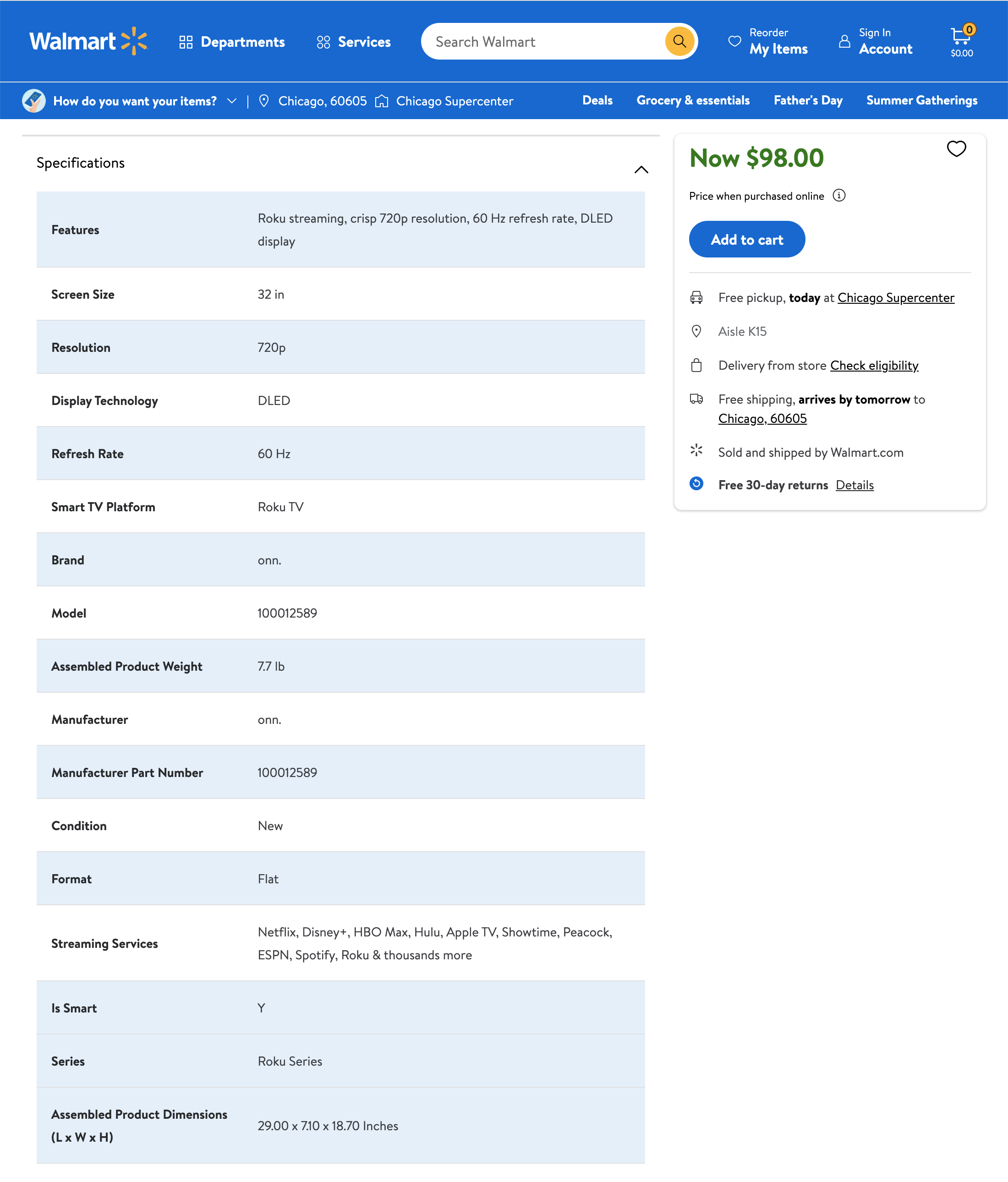 Desktop screenshot of Walmart