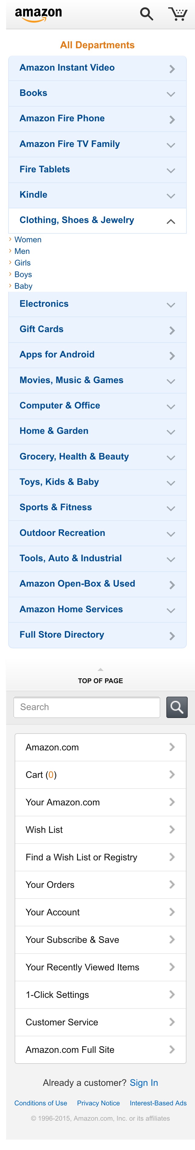 Mobile screenshot of Amazon