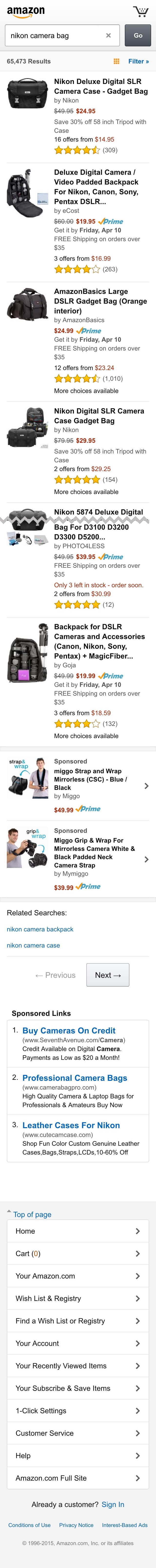Mobile screenshot of Amazon