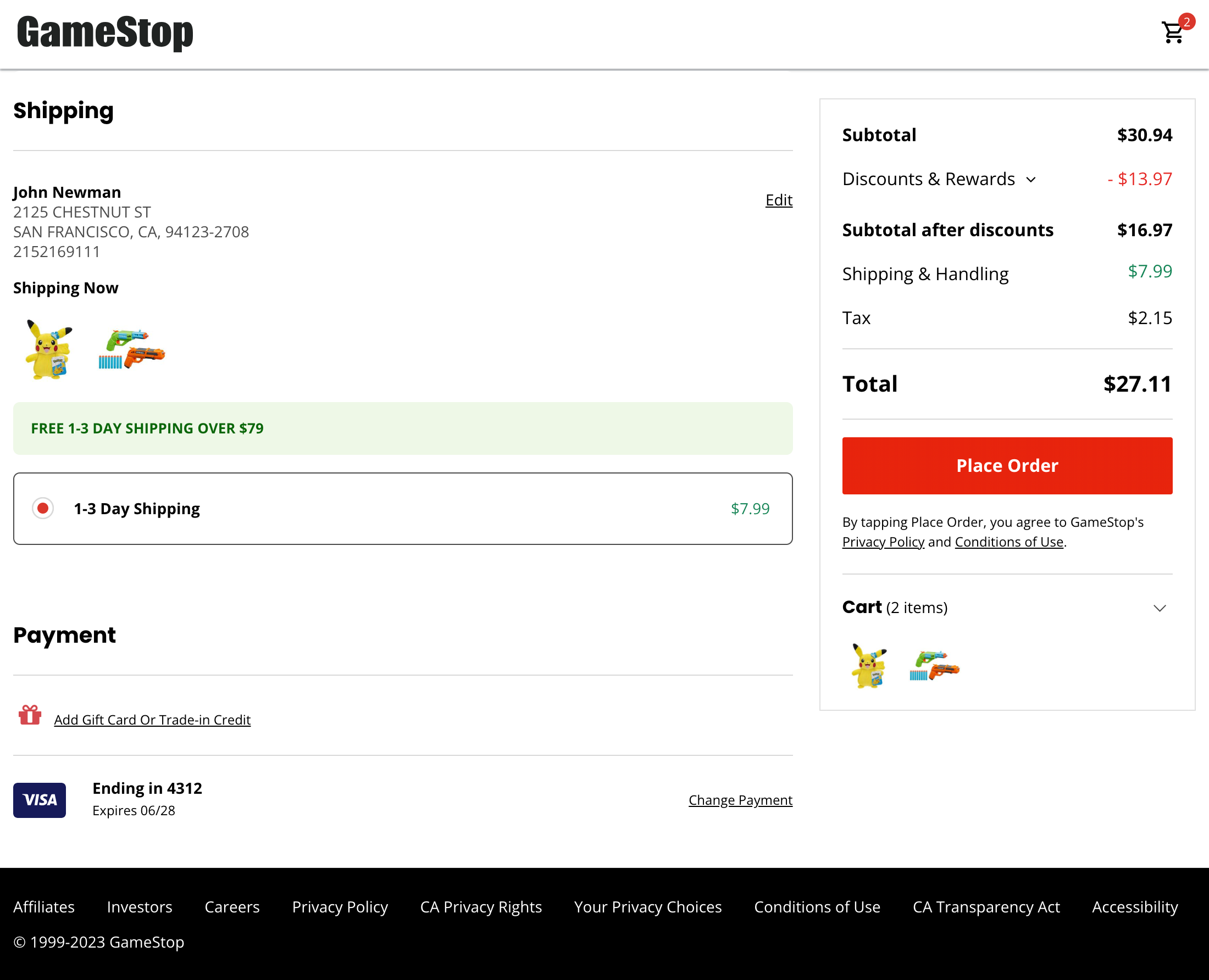 Gamestop’s Orders Overview 52 of 132 Orders Overview Examples