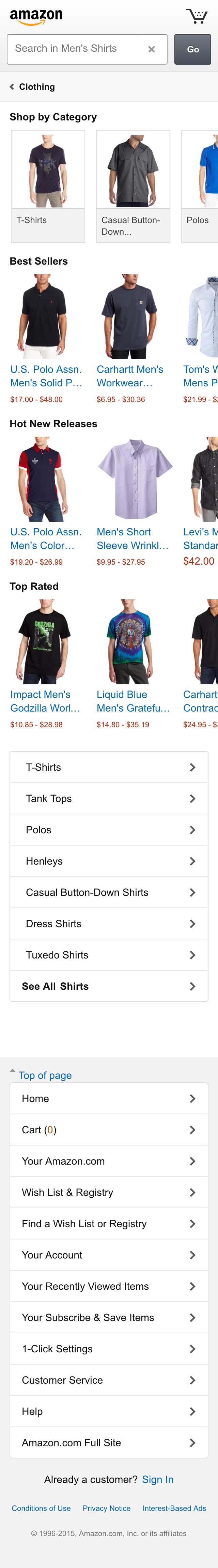 Mobile screenshot of Amazon