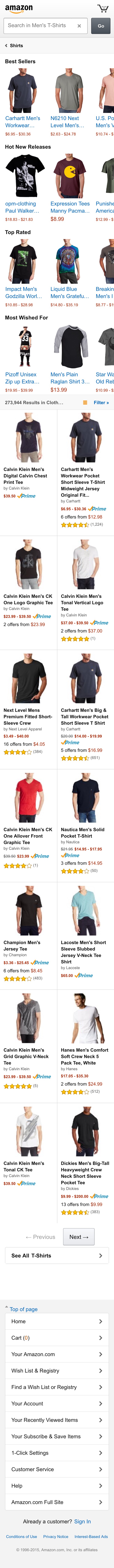 Mobile screenshot of Amazon