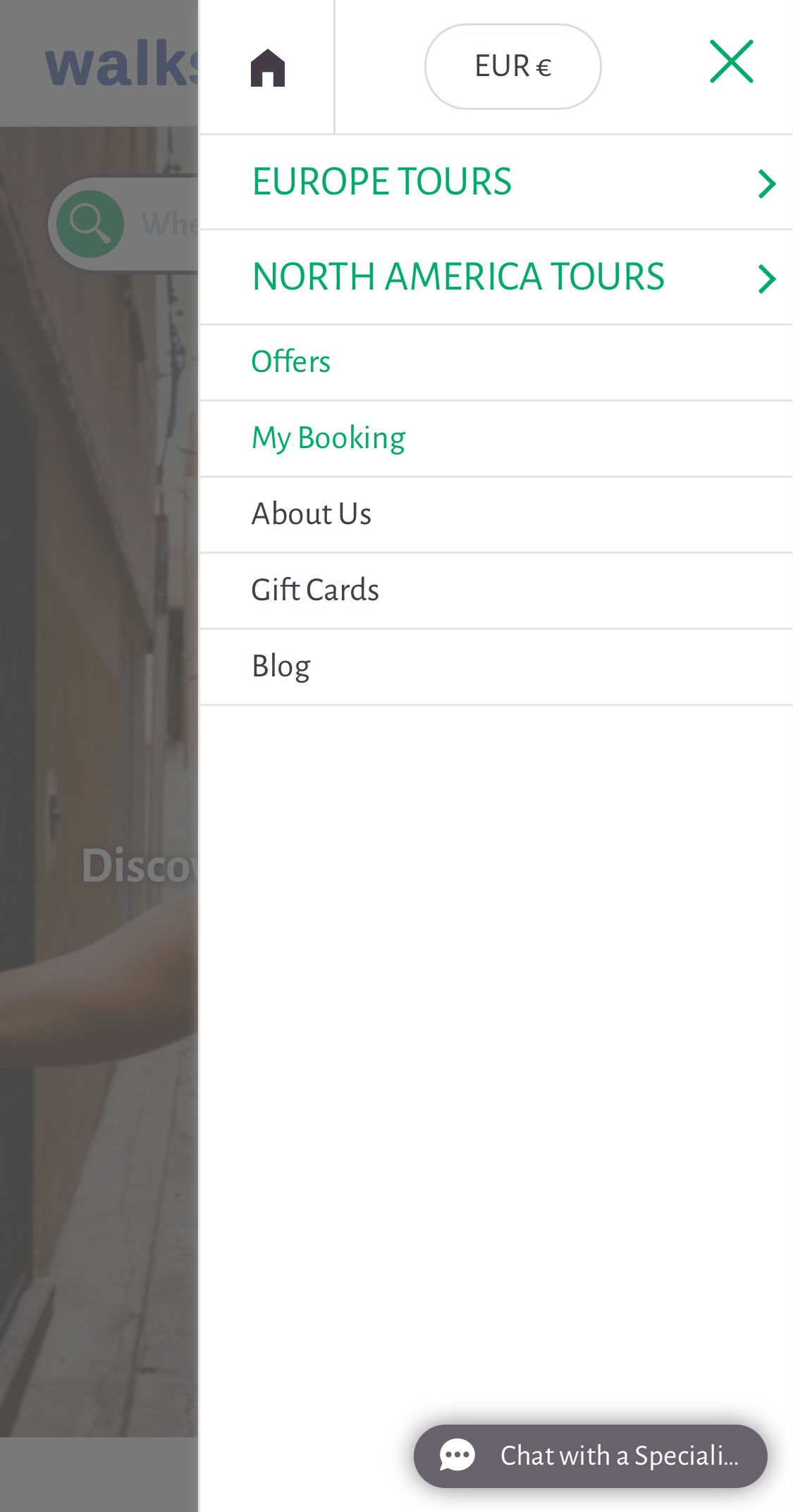 Mobile screenshot of Take Walks