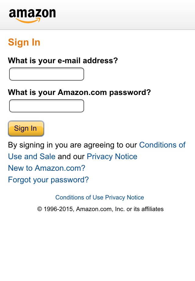Mobile screenshot of Amazon