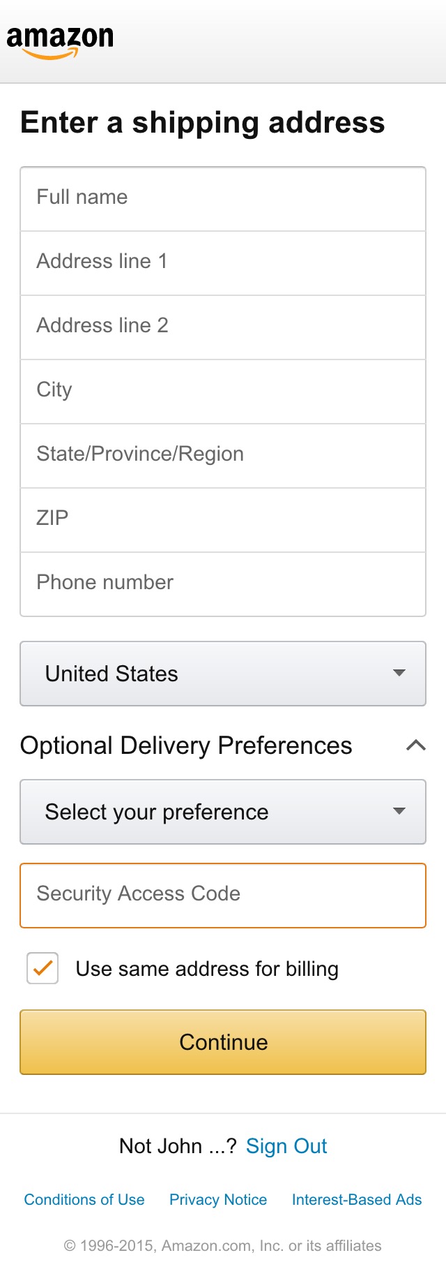 Mobile screenshot of Amazon