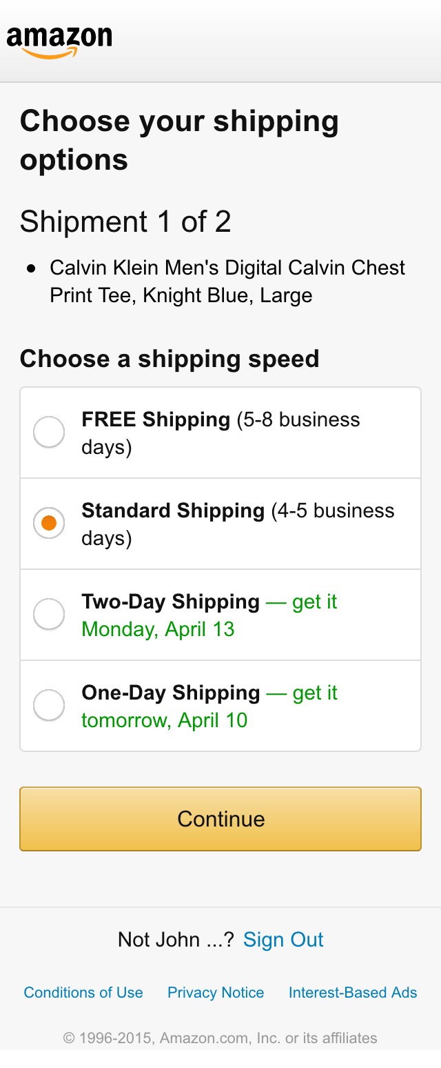 Mobile screenshot of Amazon