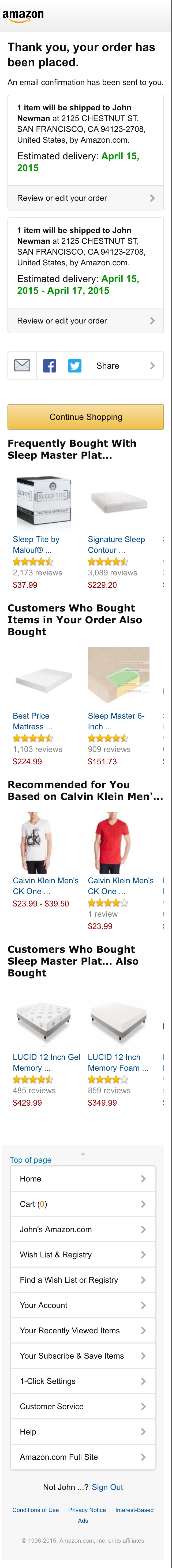 Mobile screenshot of Amazon