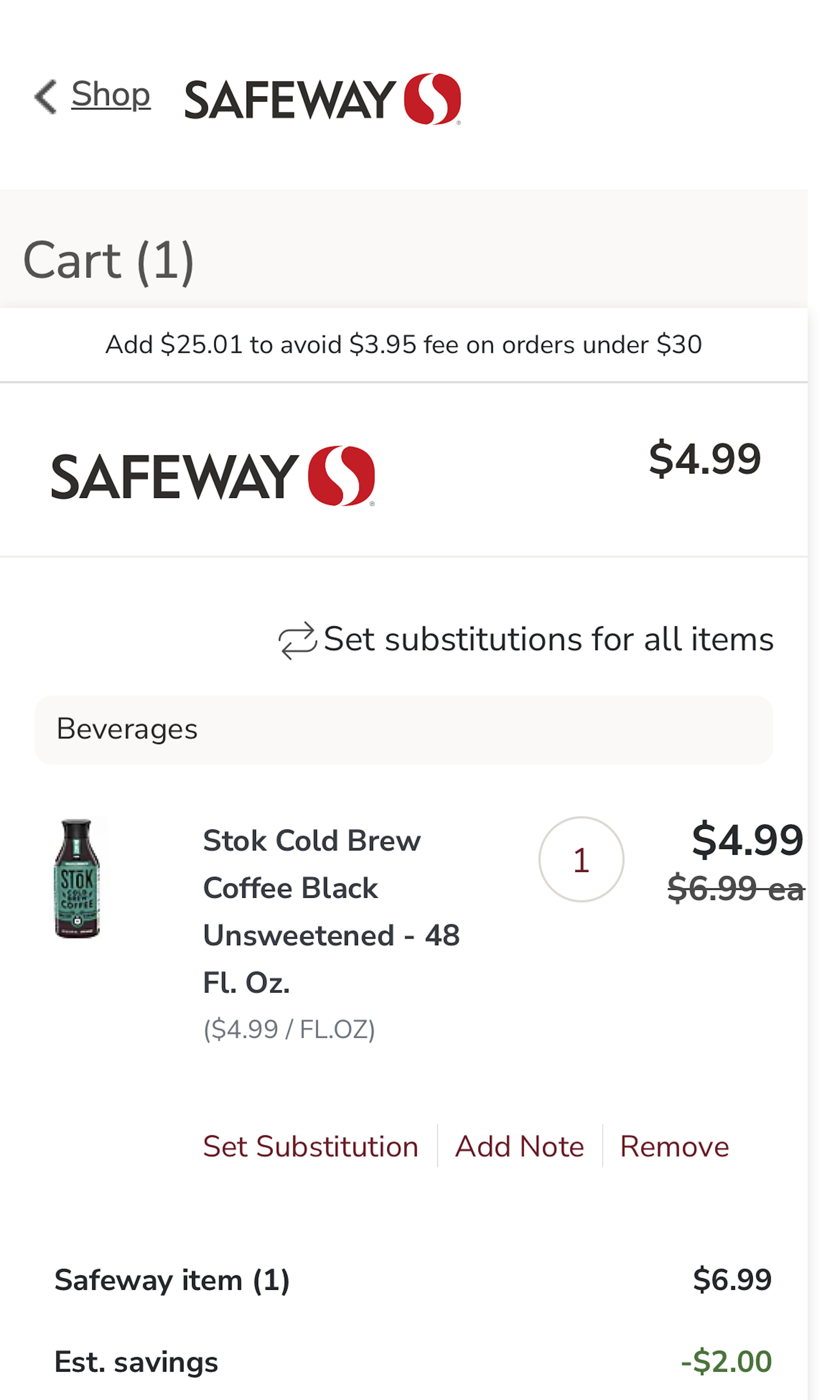 Mobile screenshot of Safeway