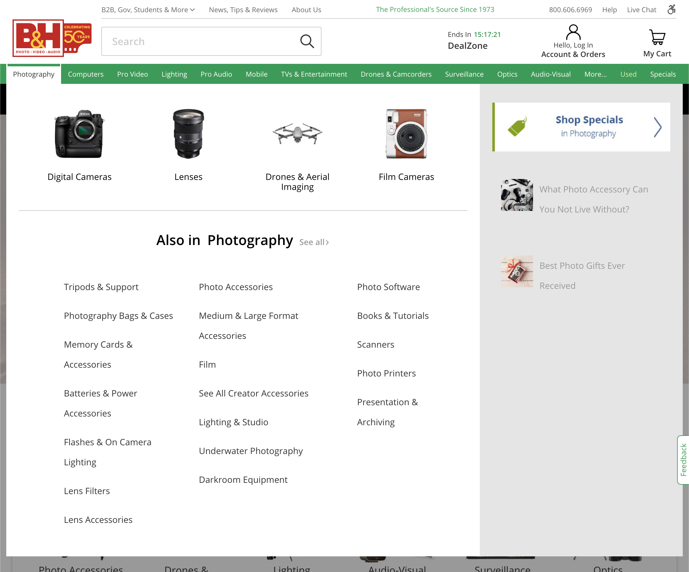 Desktop screenshot of B&H Photo