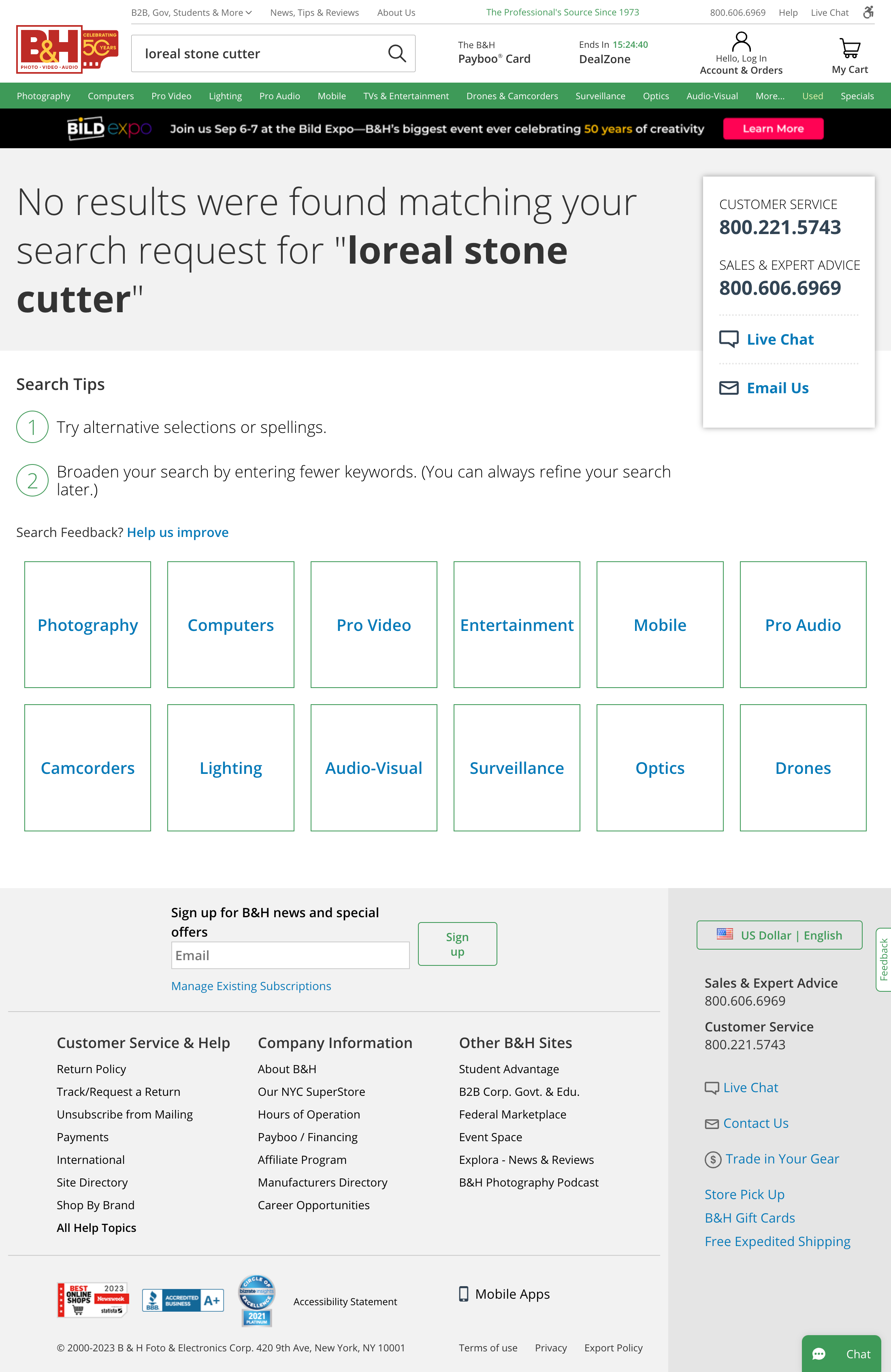 Desktop screenshot of B&H Photo