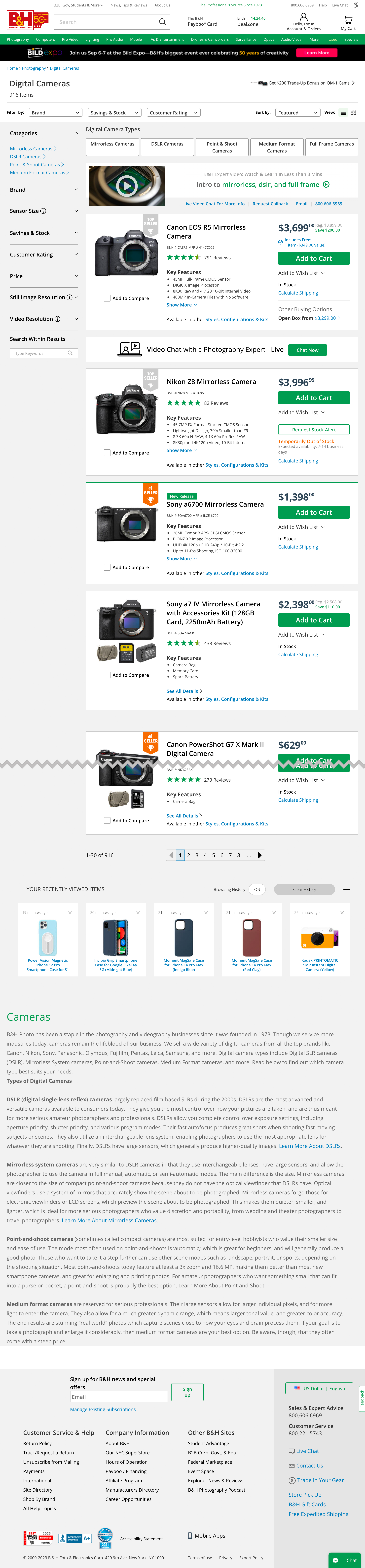 Desktop screenshot of B&H Photo