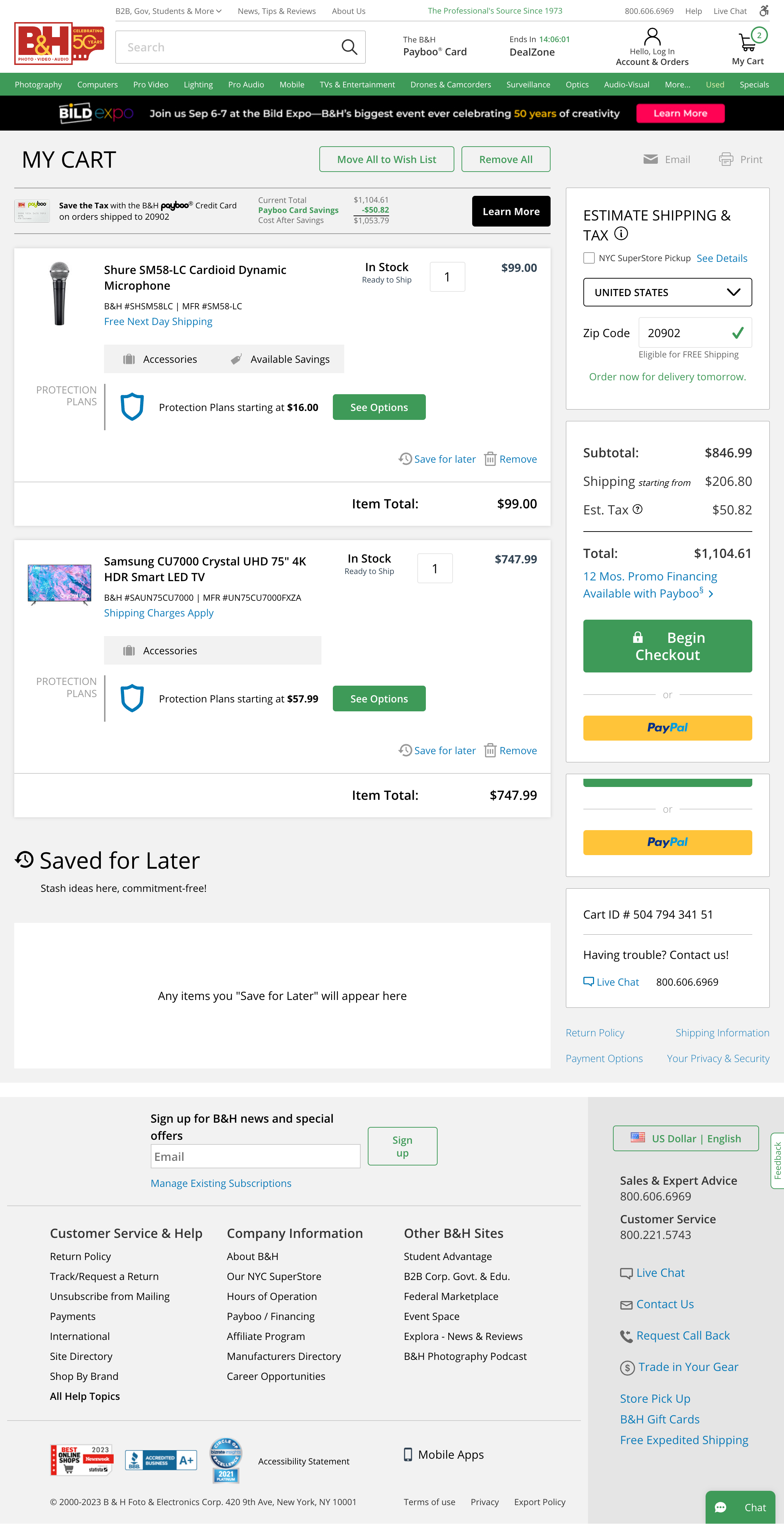 Desktop screenshot of B&H Photo