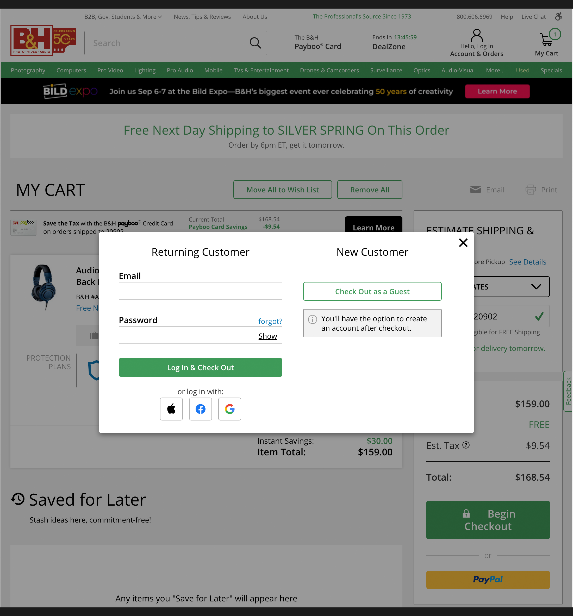 Desktop screenshot of B&H Photo