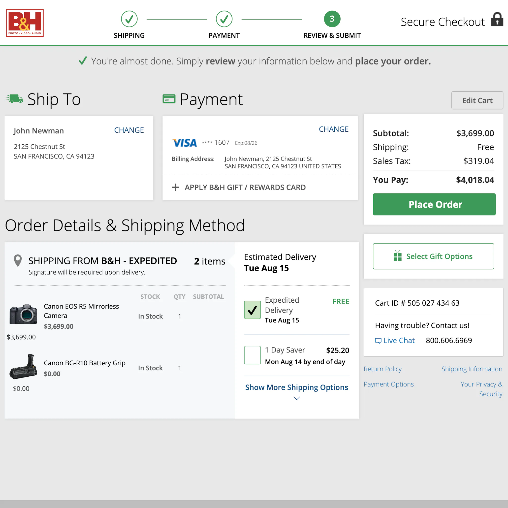 536 ‘Review Order’ Design Examples – Baymard Institute