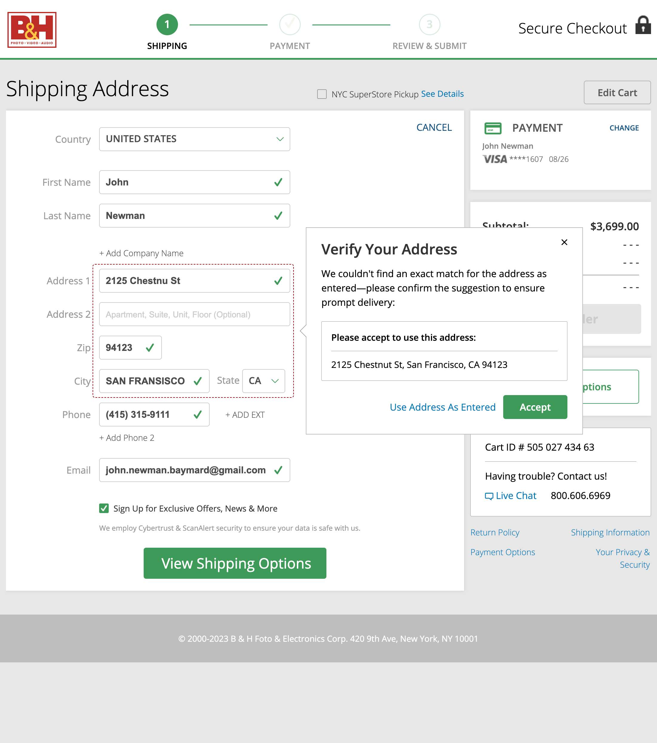 Desktop screenshot of B&H Photo
