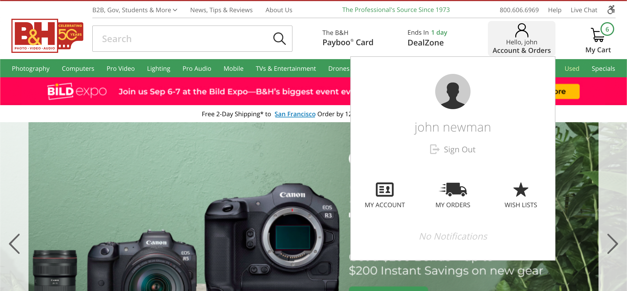 Desktop screenshot of B&amp;H Photo