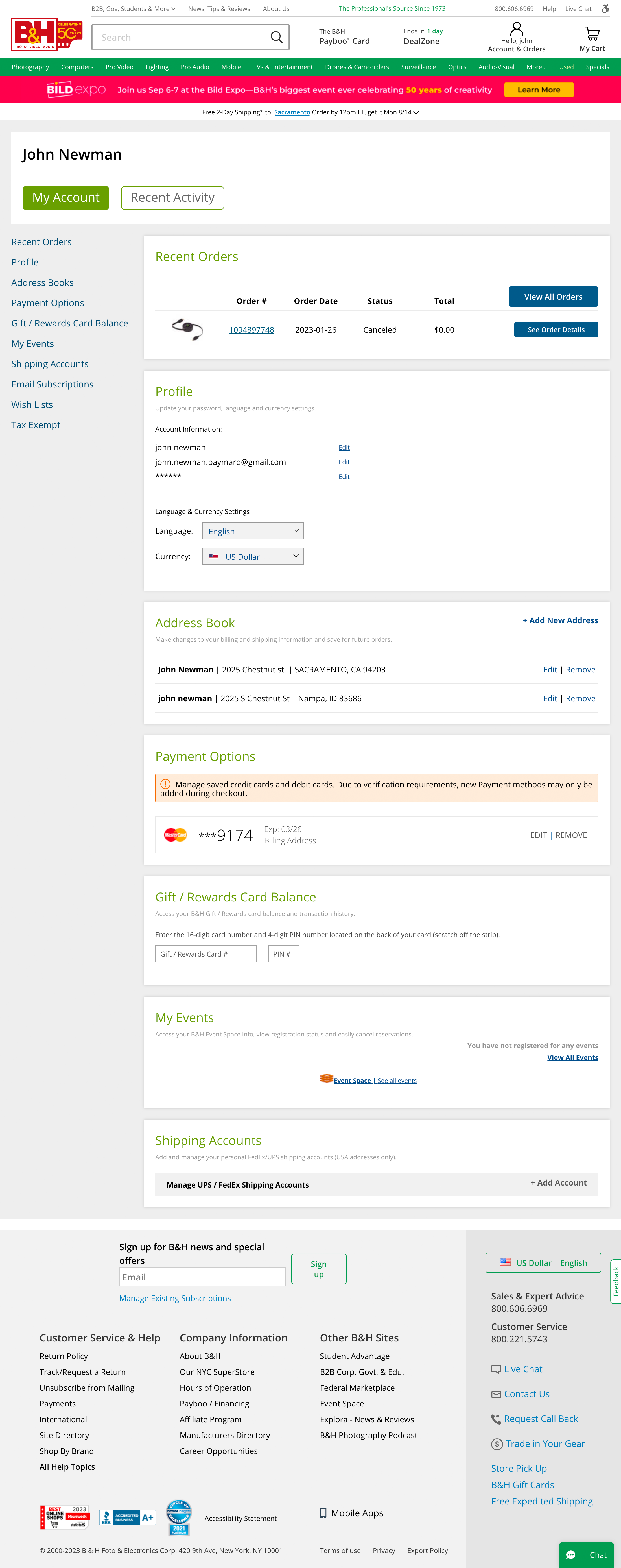 Desktop screenshot of B&amp;H Photo