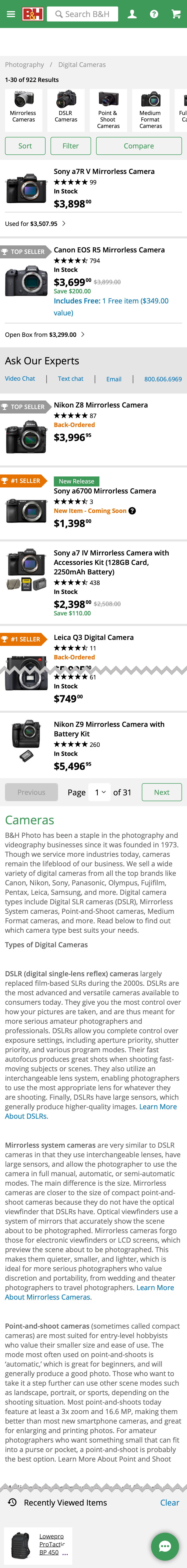 Mobile screenshot of B&H Photo