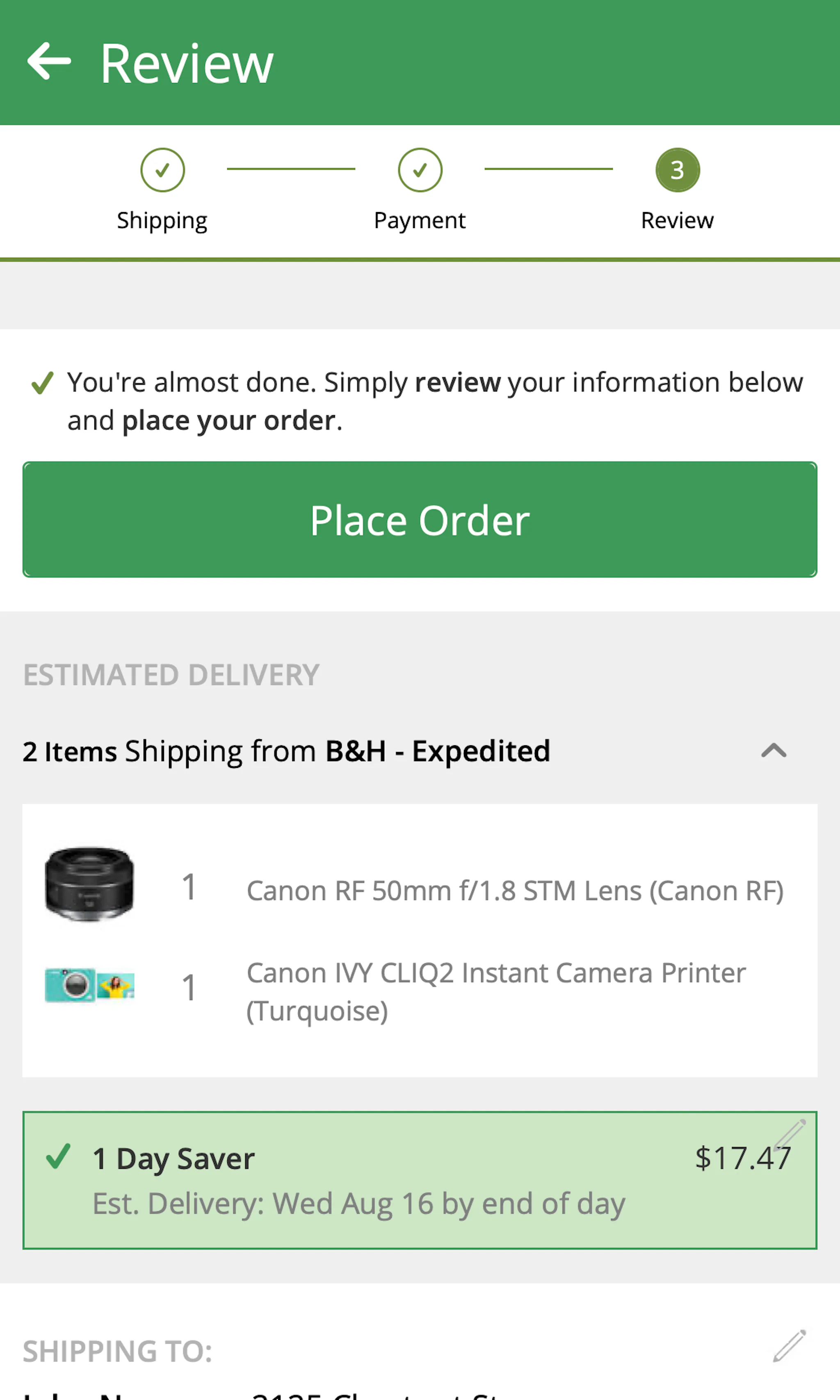 536 ‘Review Order’ Design Examples – Baymard Institute
