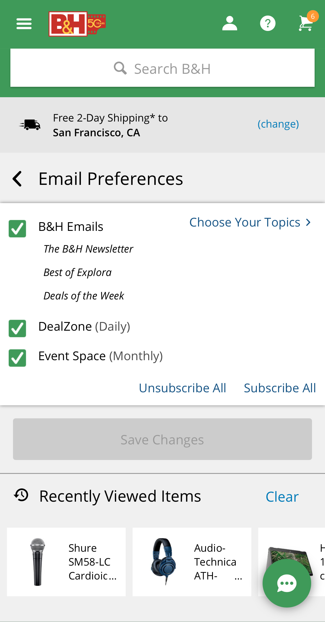 Mobile screenshot of B&amp;H Photo