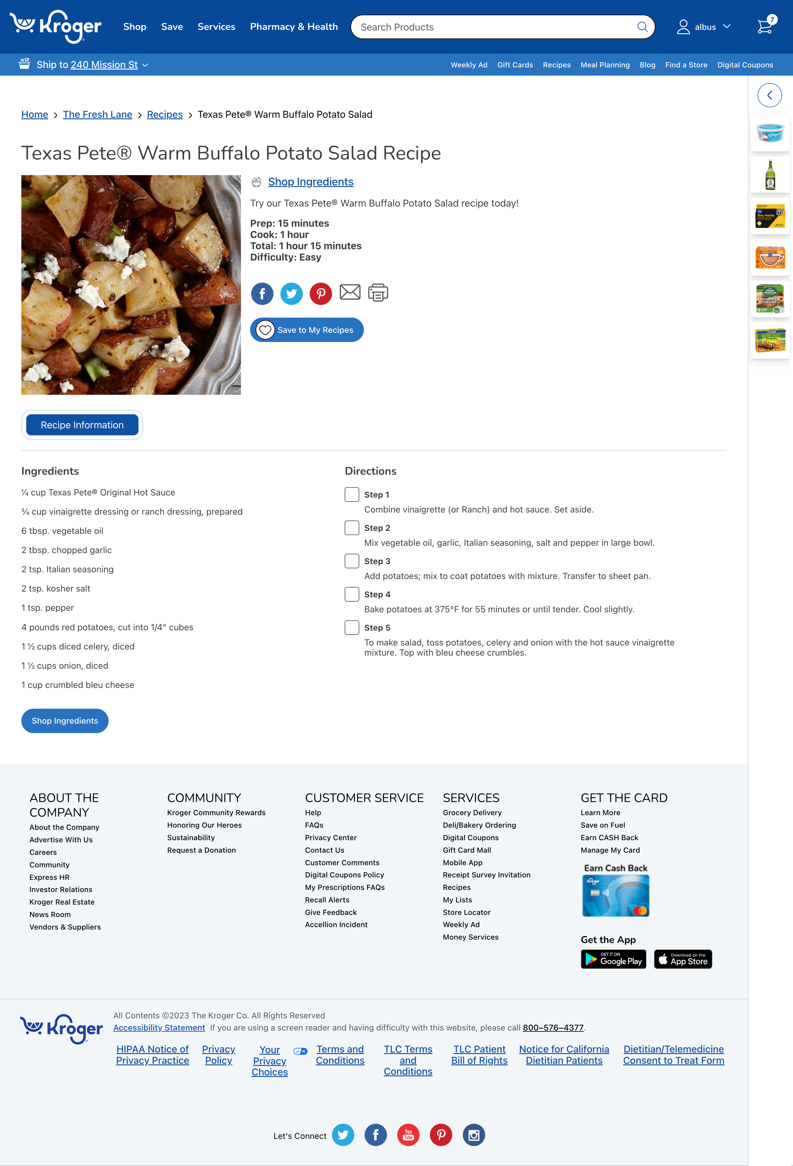 Desktop screenshot of Kroger