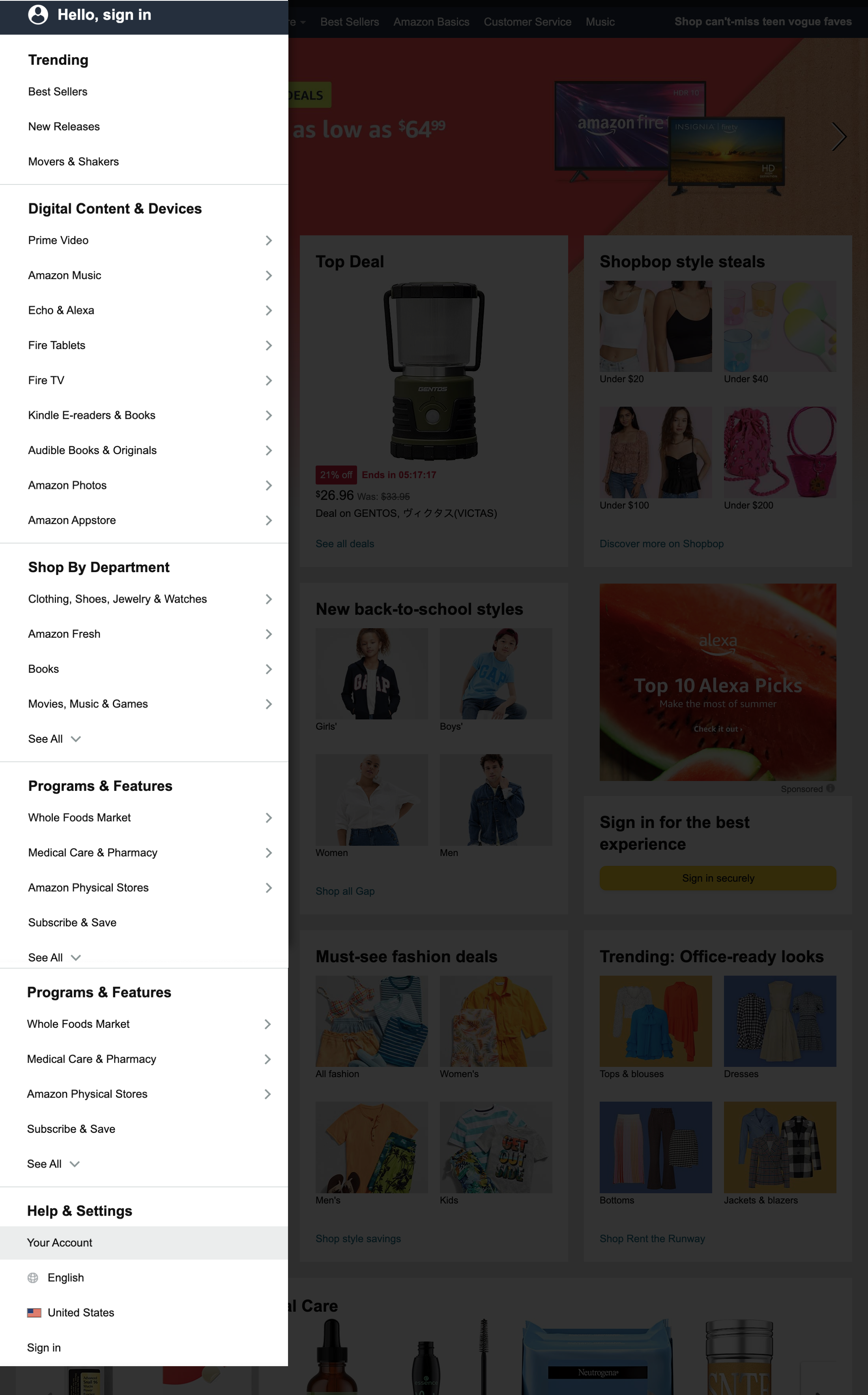 Desktop screenshot of Amazon