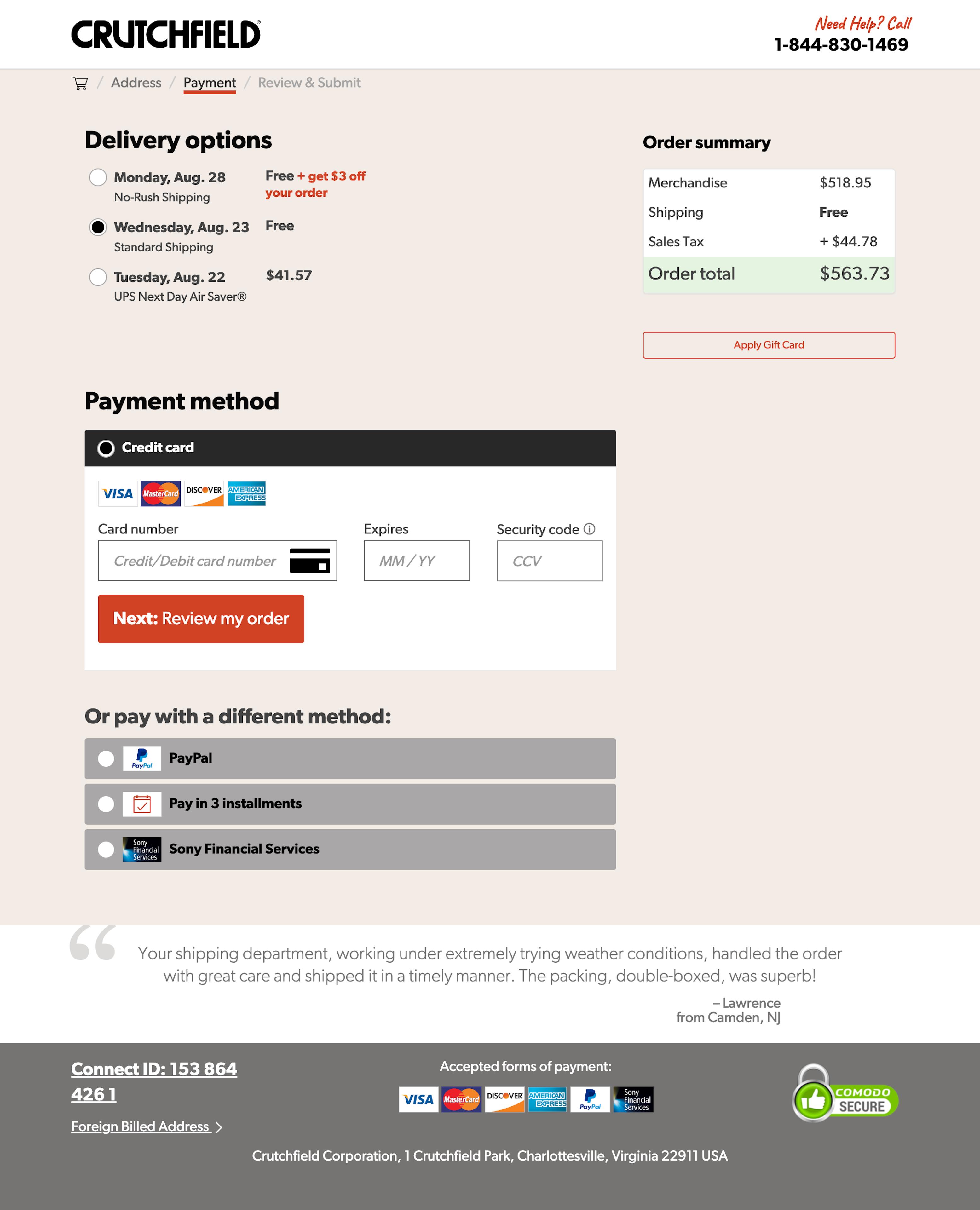 Target's Delivery & Shipping Methods – 368 of 738 Delivery & Shipping  Methods Examples – Baymard Institute