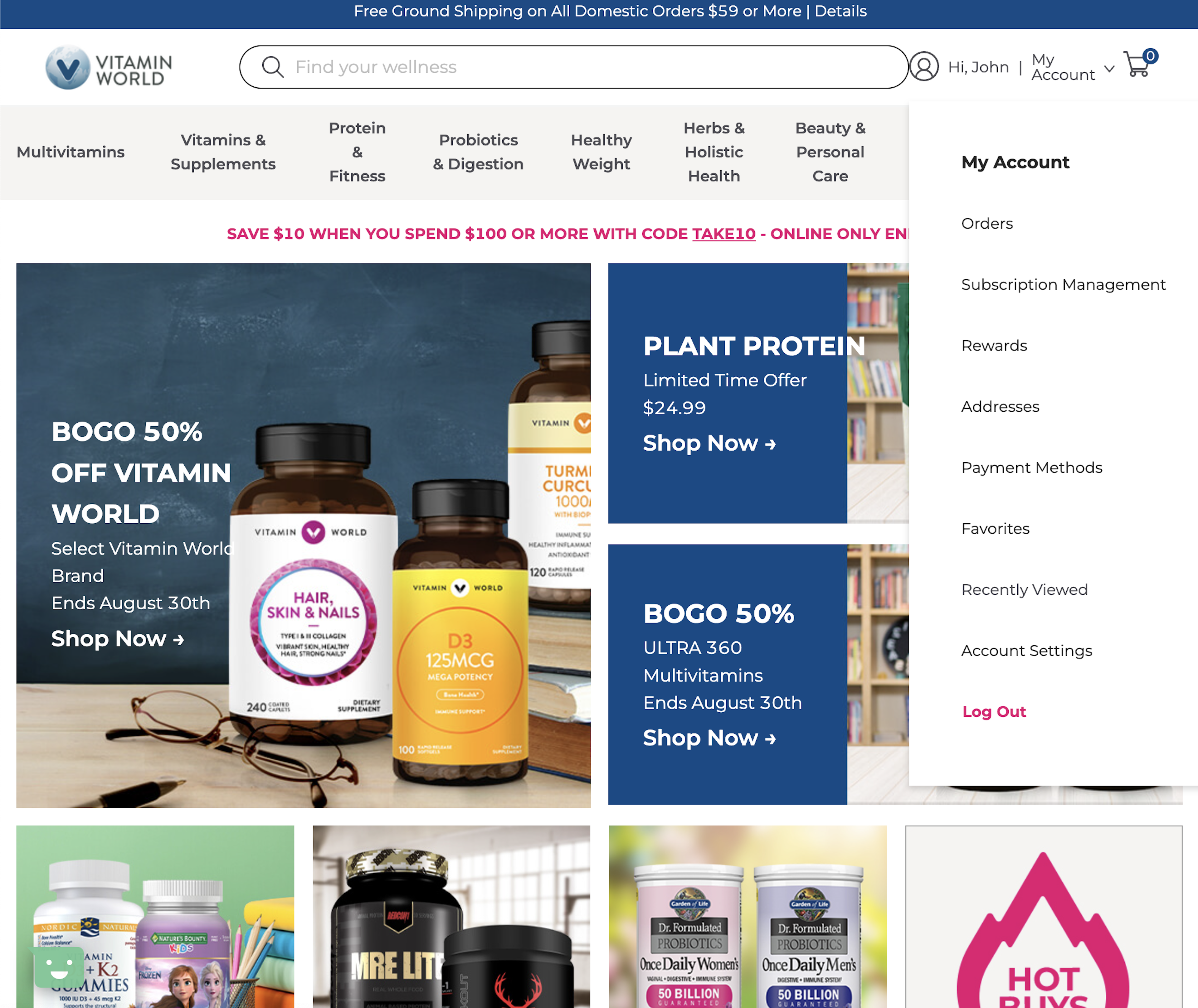 Desktop screenshot of Vitamin World