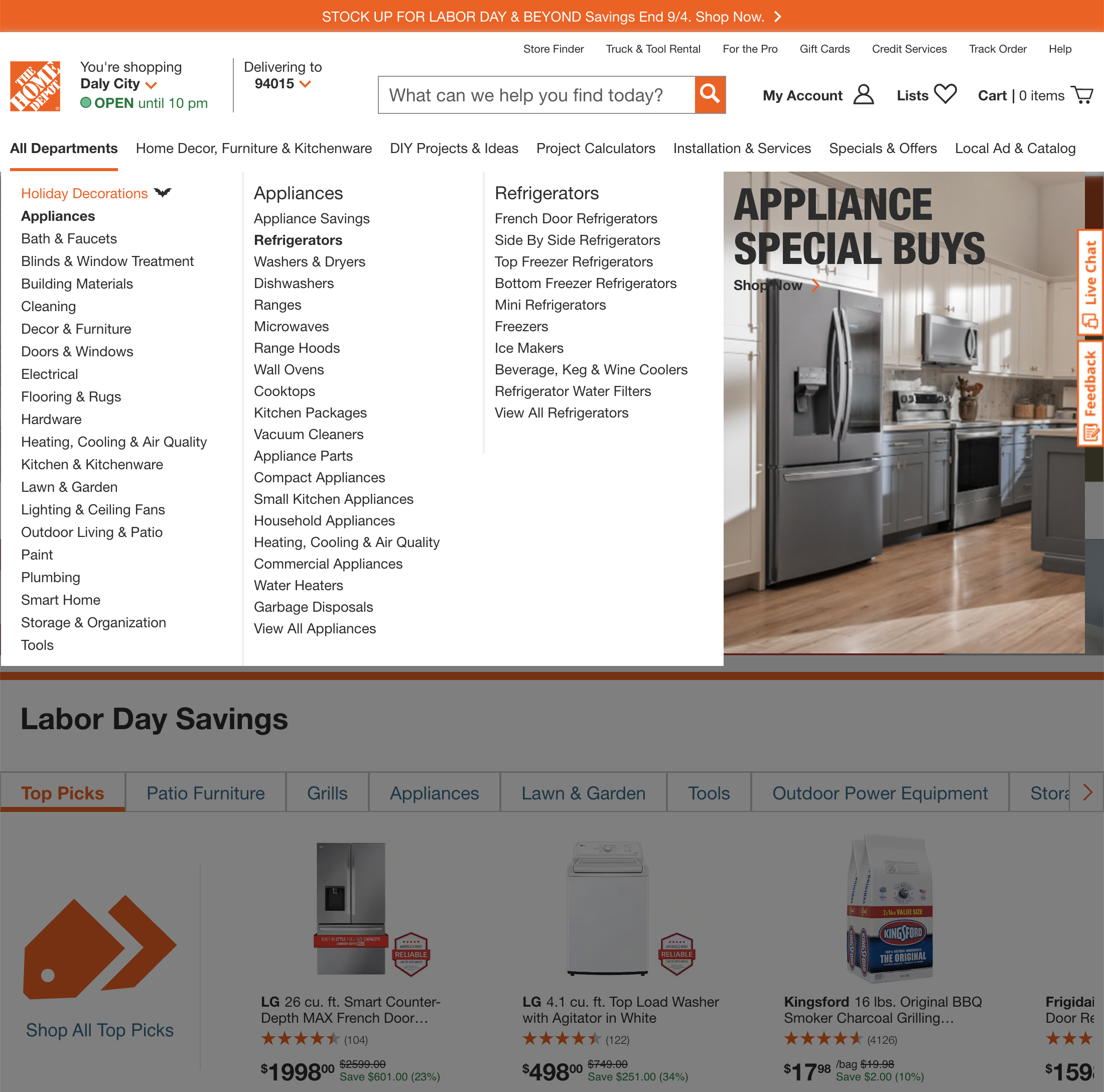 Desktop screenshot of Home Depot