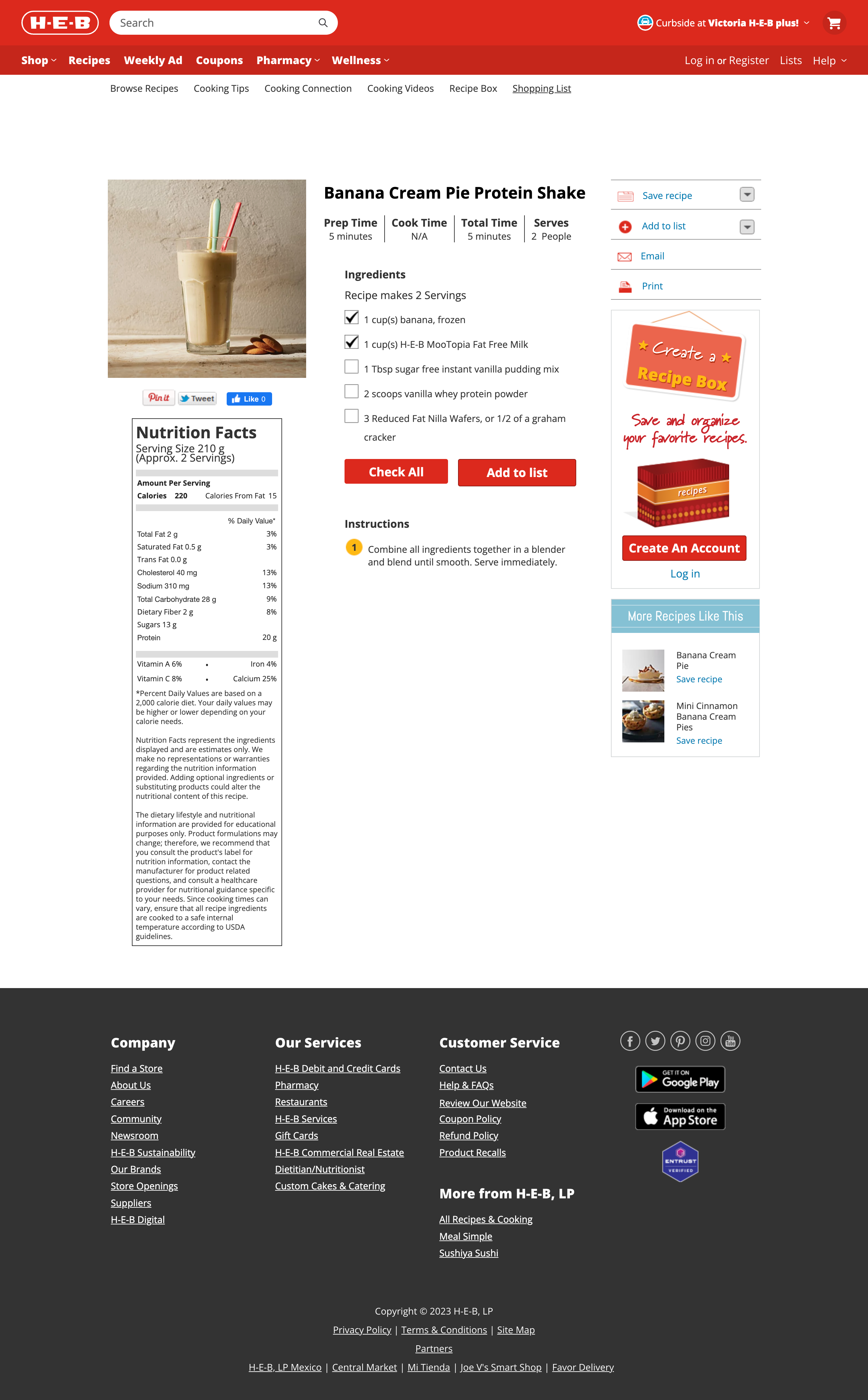 Desktop screenshot of HEB