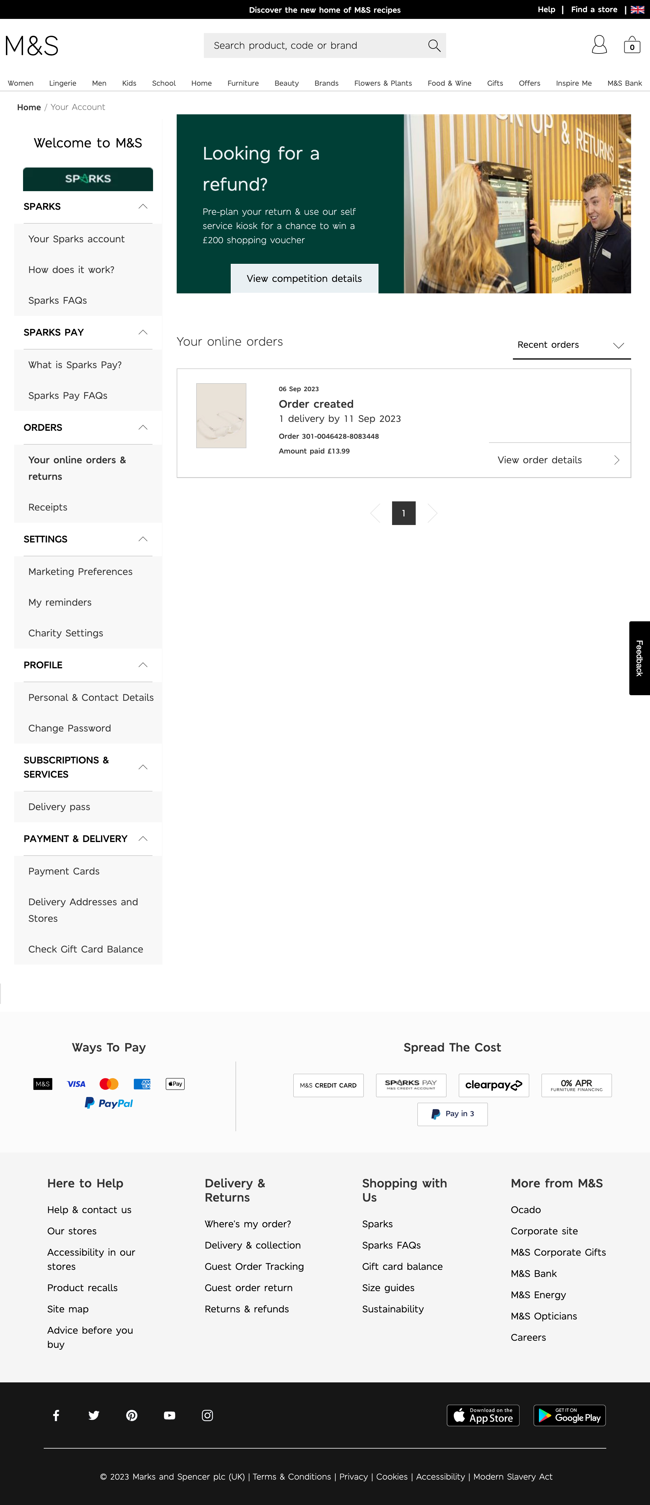Desktop screenshot of Marks & Spencer