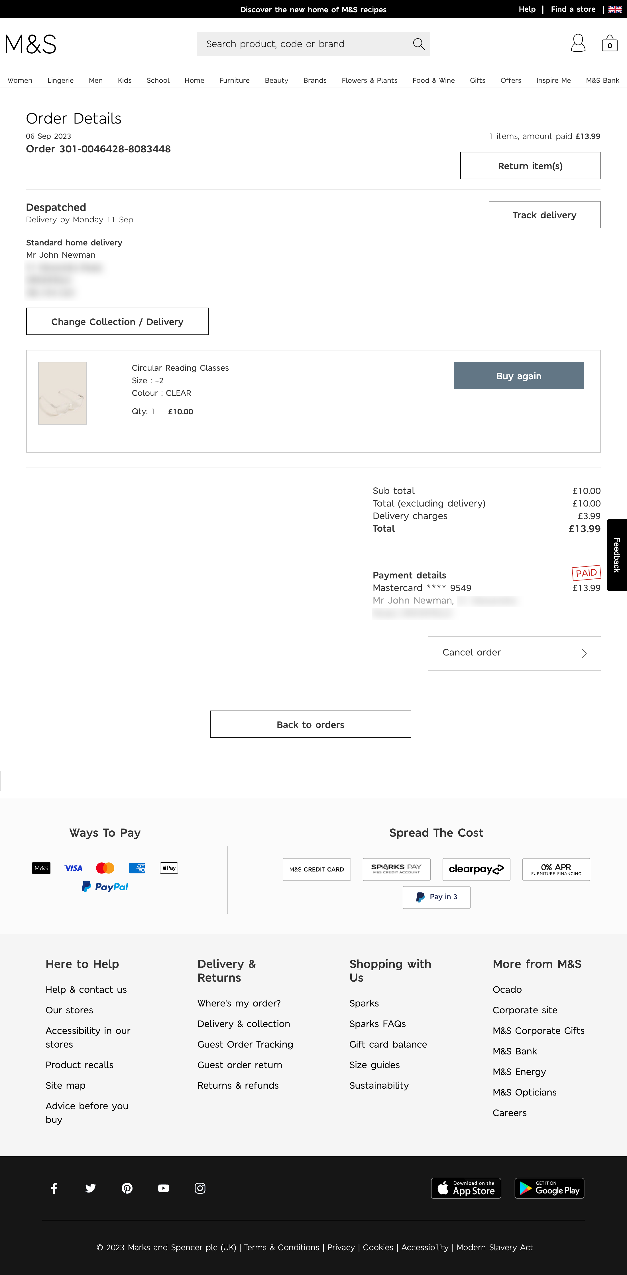 Desktop screenshot of Marks & Spencer