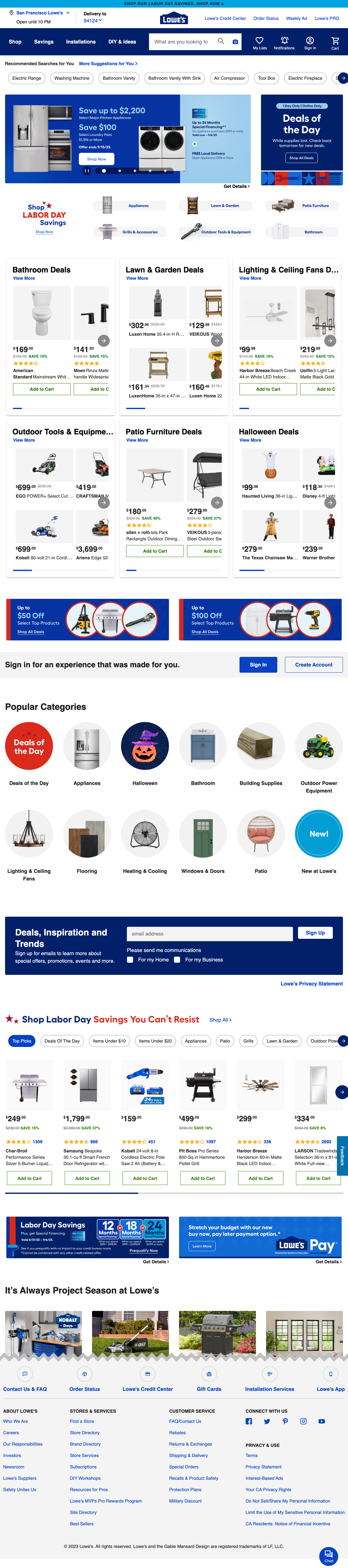 Desktop screenshot of Lowe’s