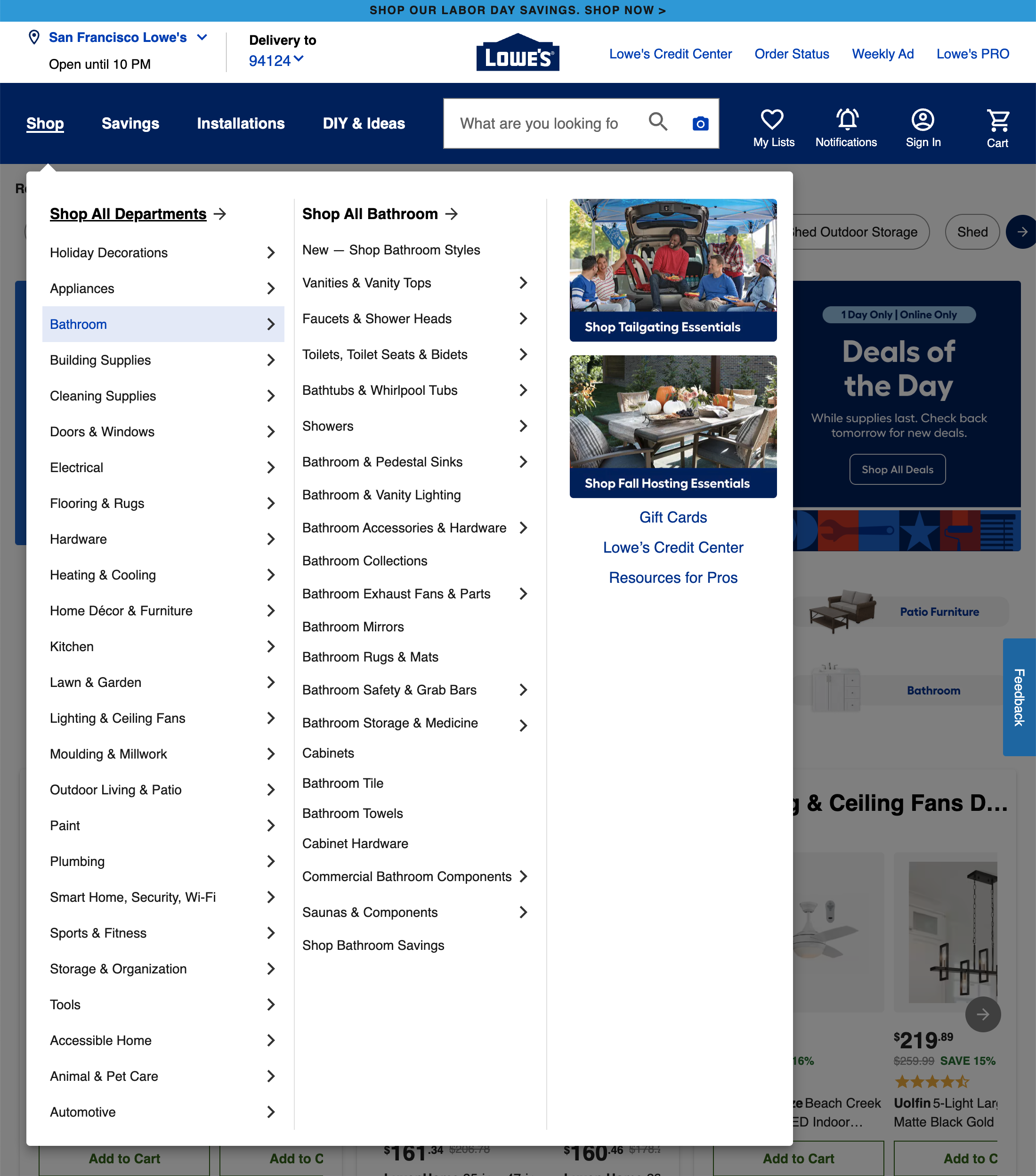 Desktop screenshot of Lowe’s