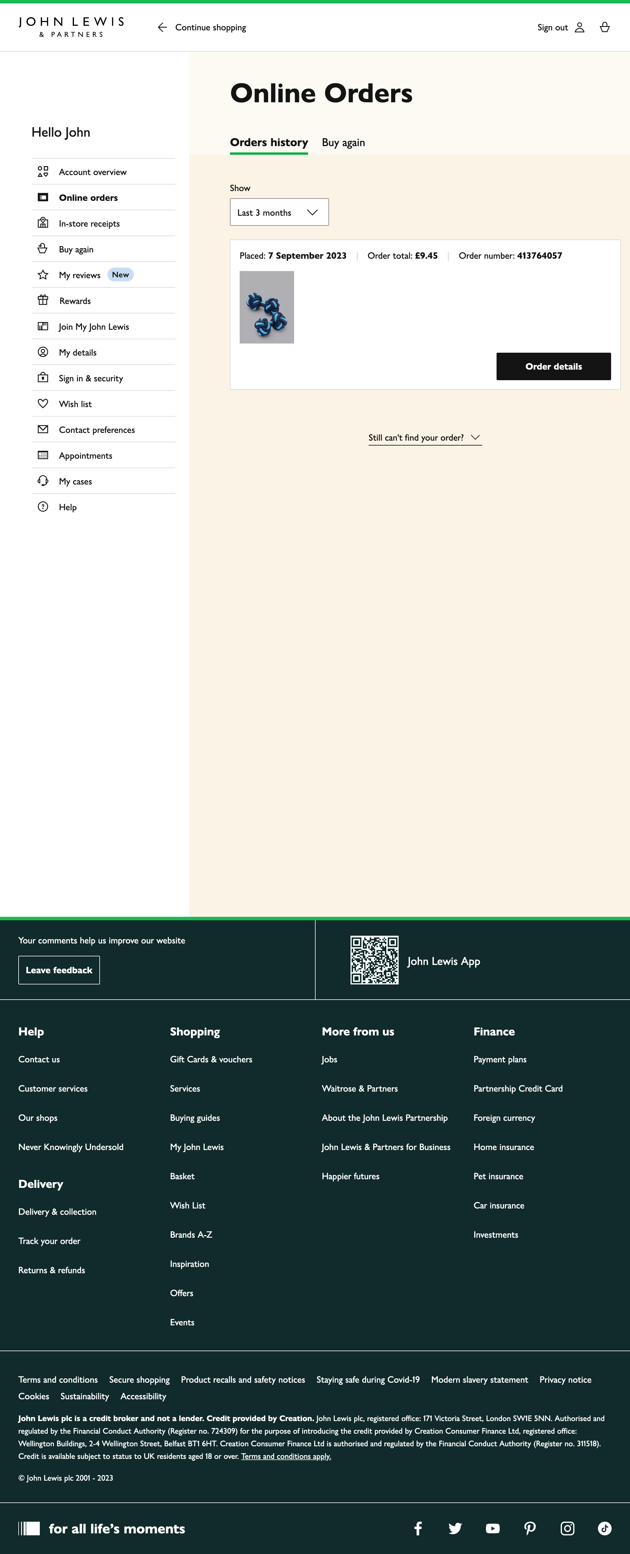 Desktop screenshot of John Lewis