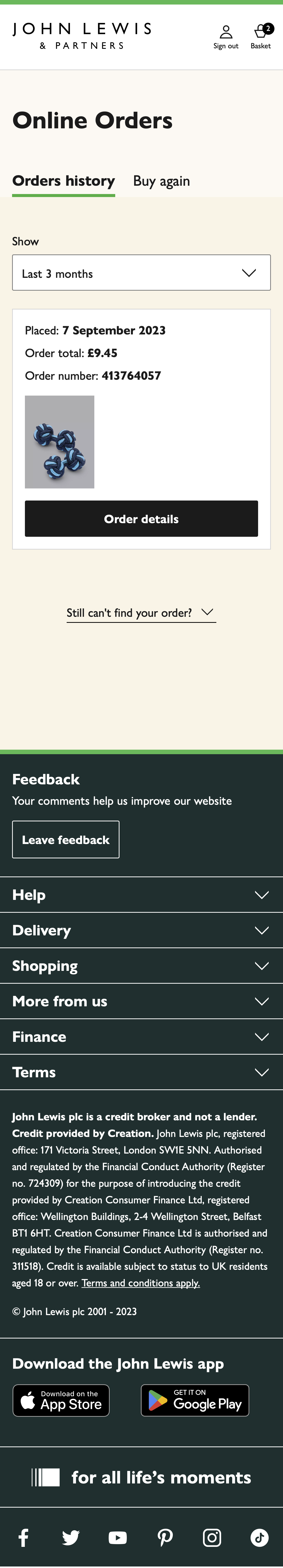 Mobile screenshot of John Lewis